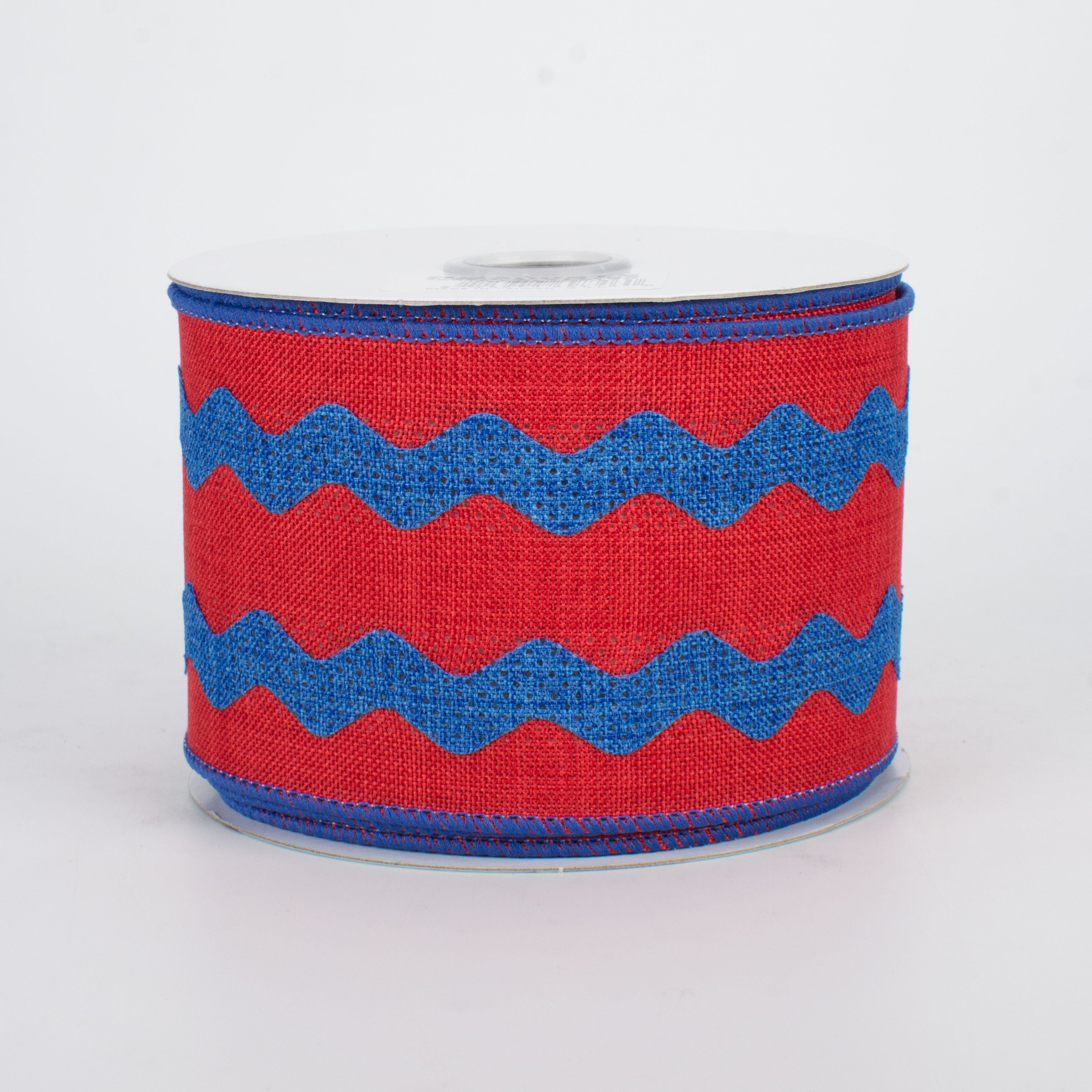 2.5" Ric Rac Ribbon: Red & Royal Blue (10 Yards)