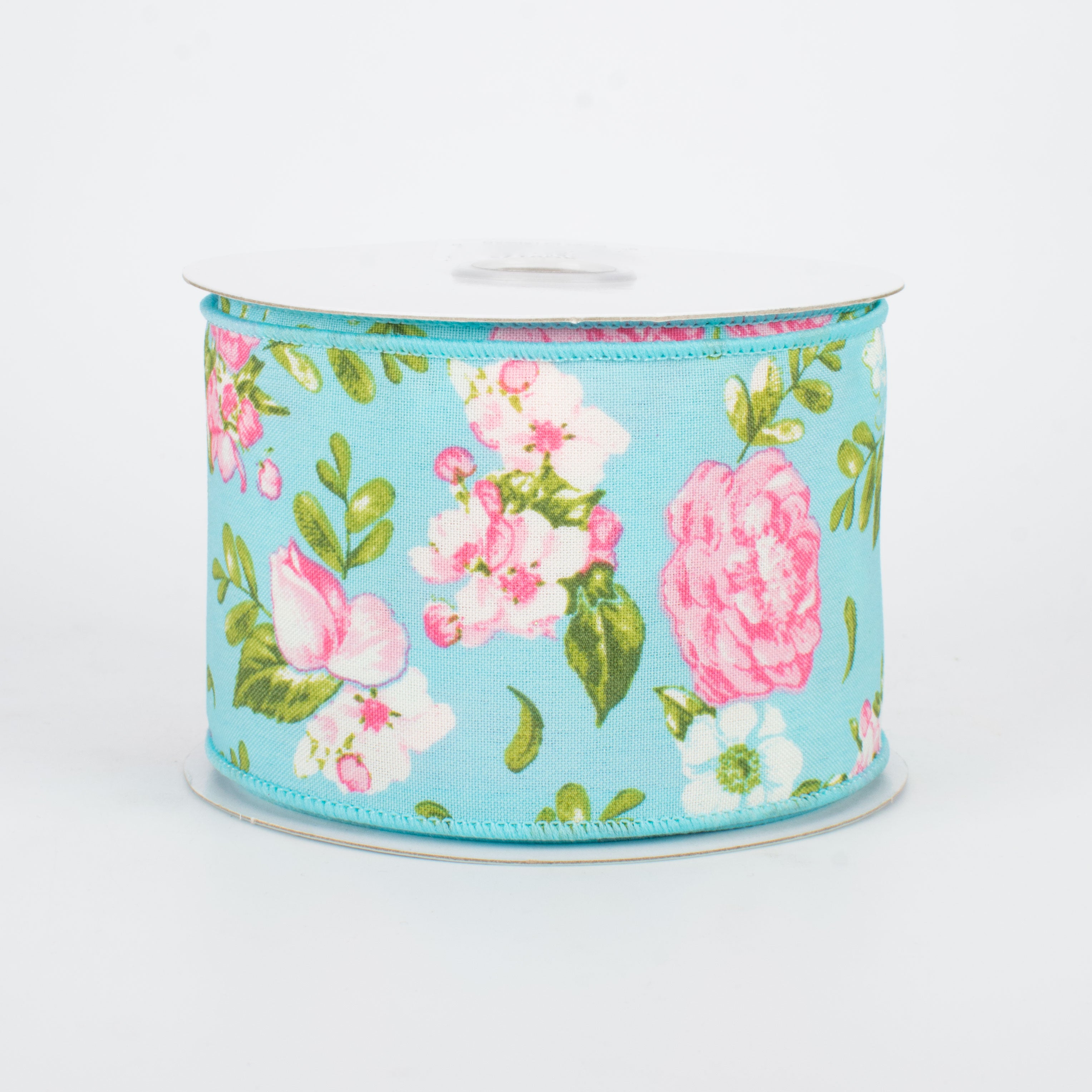 2.5" Rose Floral Ribbon: Blue (10 Yards)