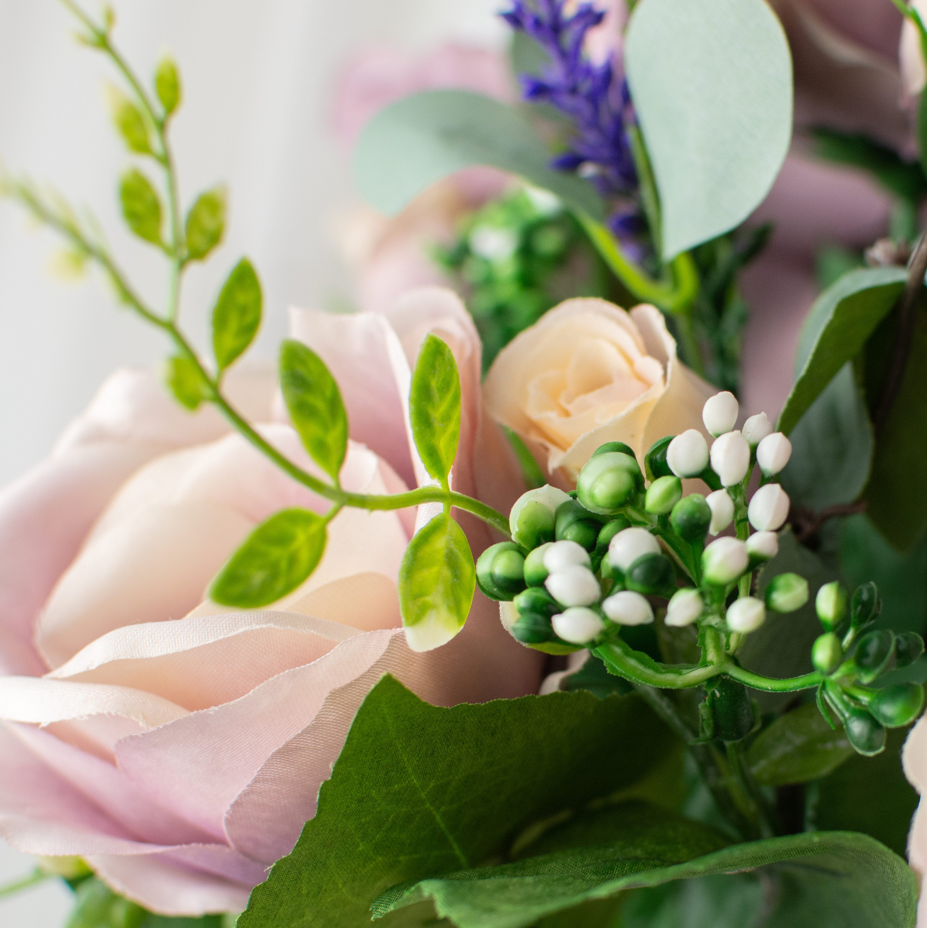17" Rose, Peony, Lavender Bush: Purple detail photo 5