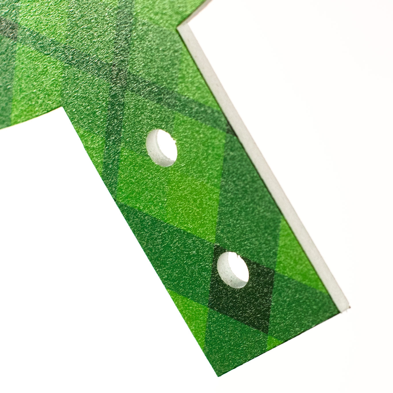 12" Round Waterproof BowTie Sign™: Happy St. Patrick's Day Plaid detail photo 3