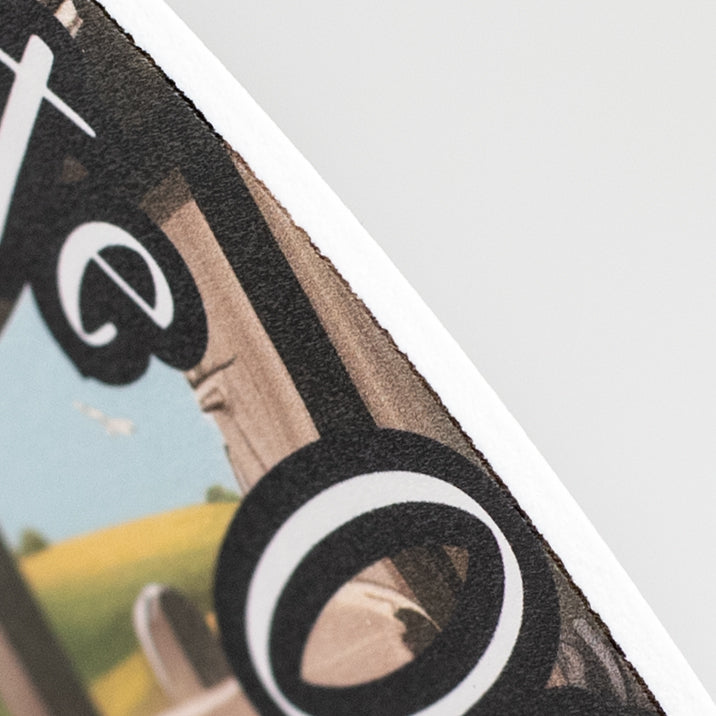 10.5" Round Waterproof Sign: Gate Open Cow detail photo 3