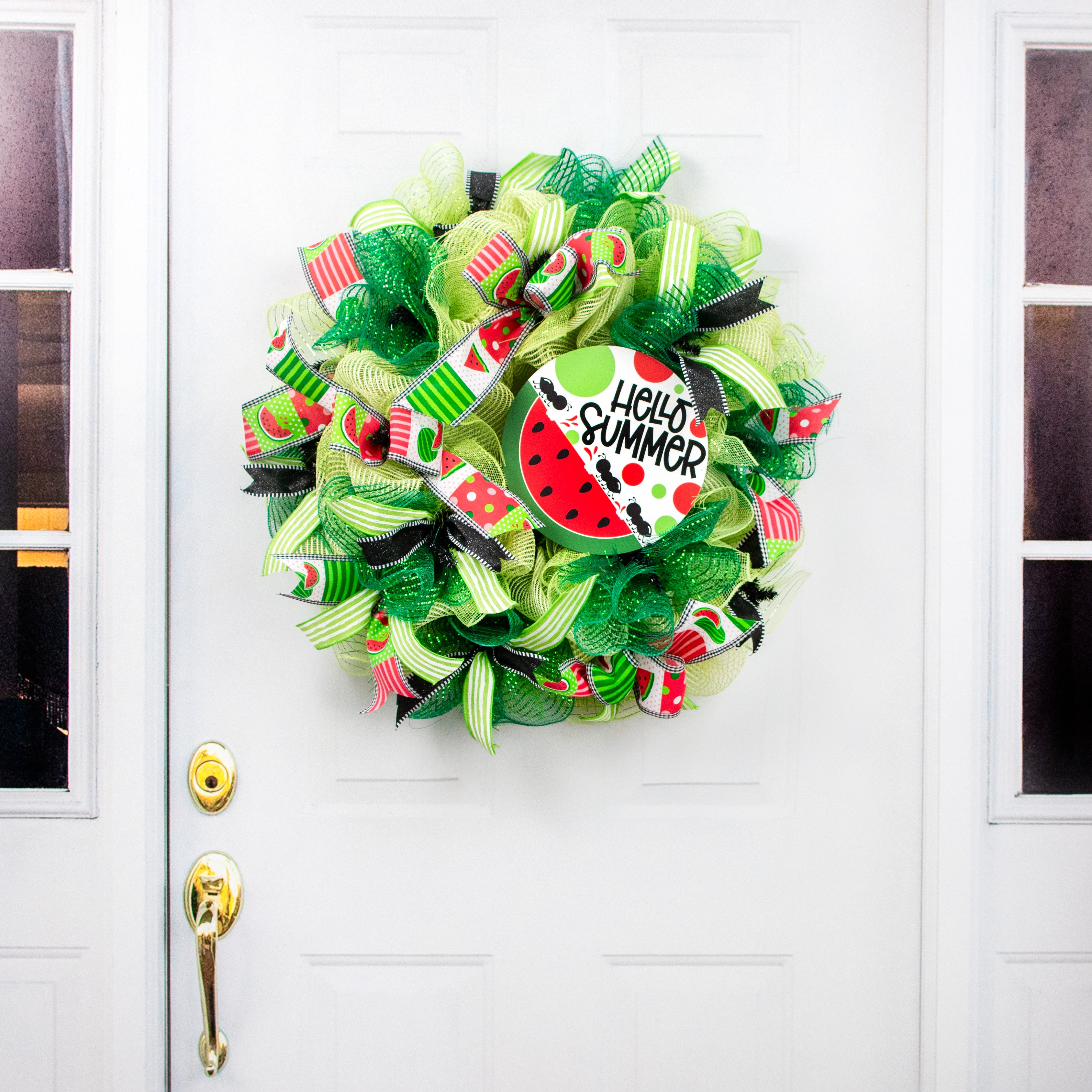 9.4" Round Waterproof Sign: Hello Summer Watermelon detail photo 4