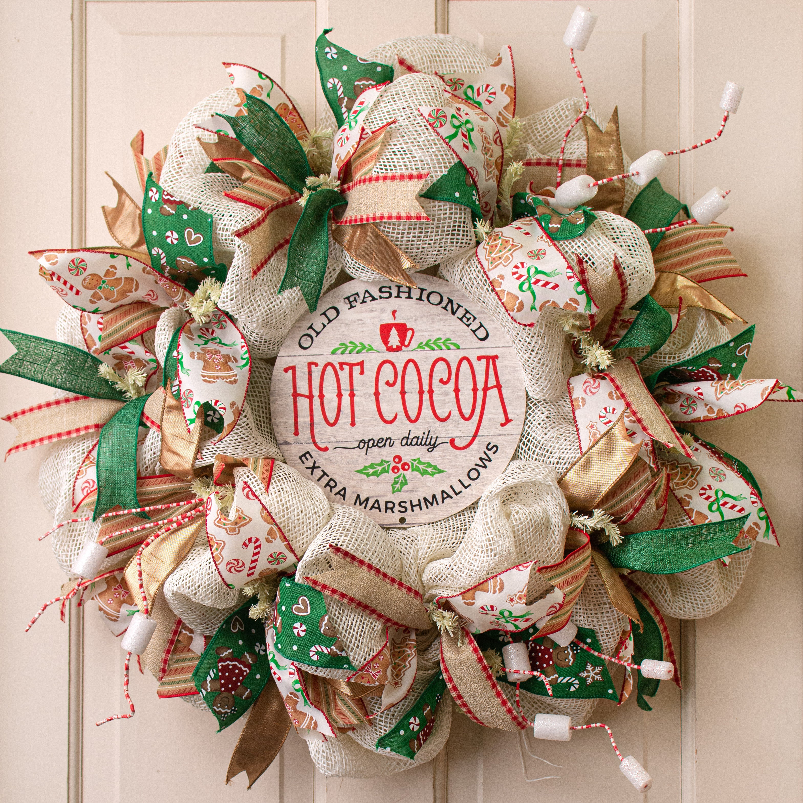 8.5" Round Waterproof Sign: Hot Cocoa Lifestyle Photo