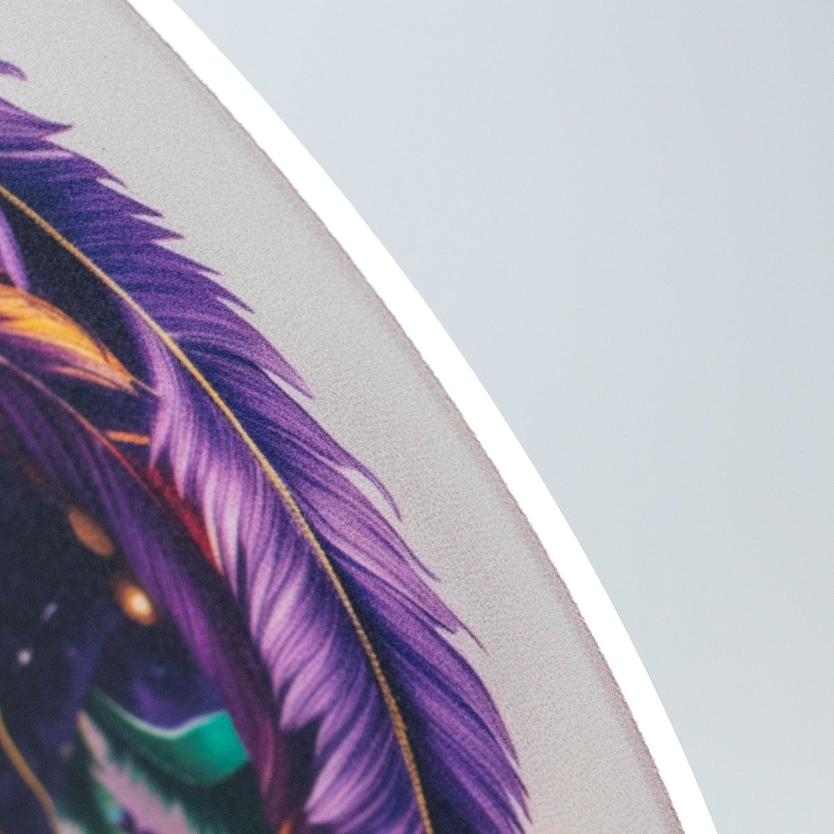 10.5" Round Waterproof Sign: Mardi Gras Jester Lady Face detail photo 3