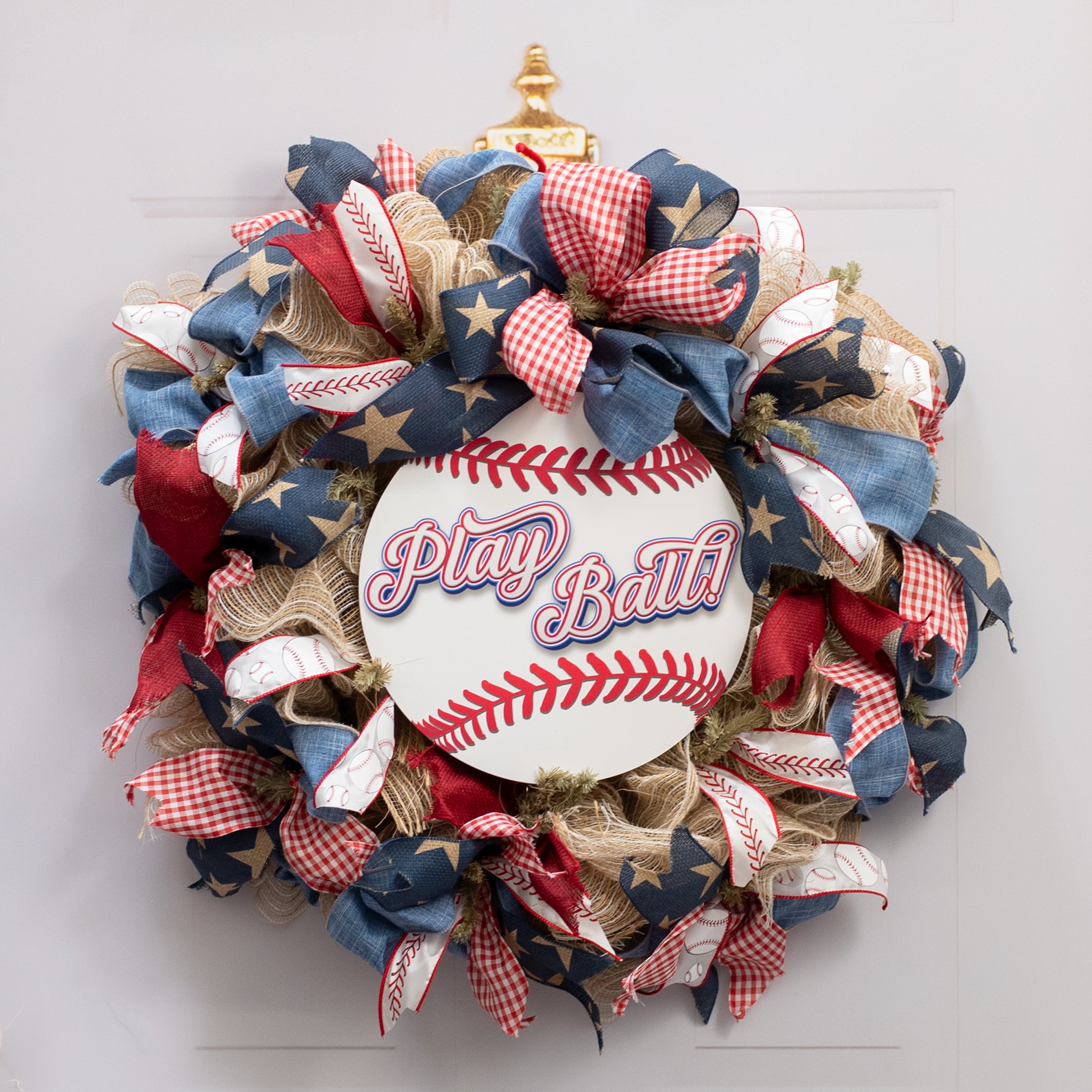 10.5" Round Waterproof Sign: Play Ball Baseball Lifestyle Photo