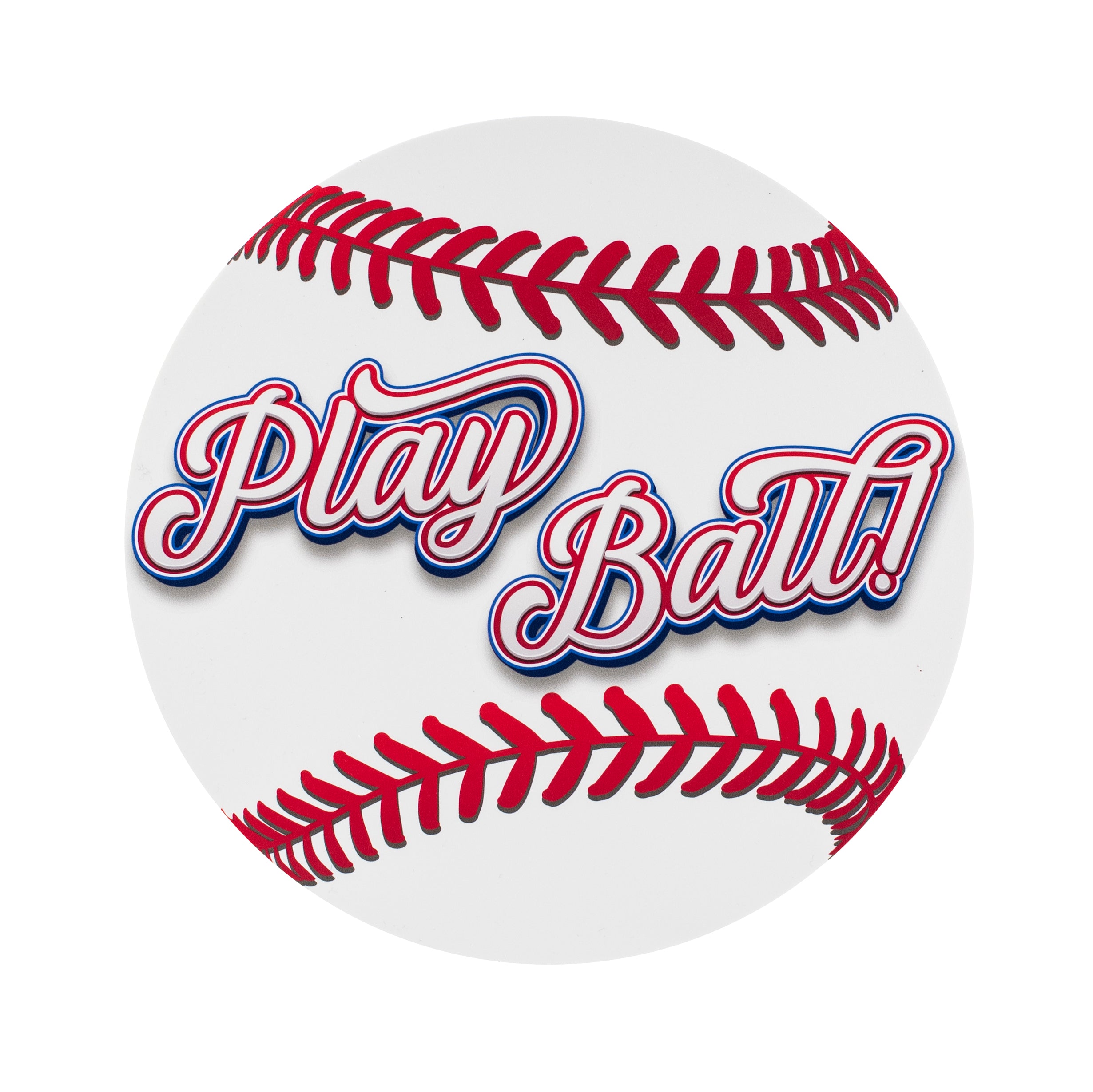 8.5" Round Waterproof Sign: Play Ball Baseball Item Number: CD1147NH