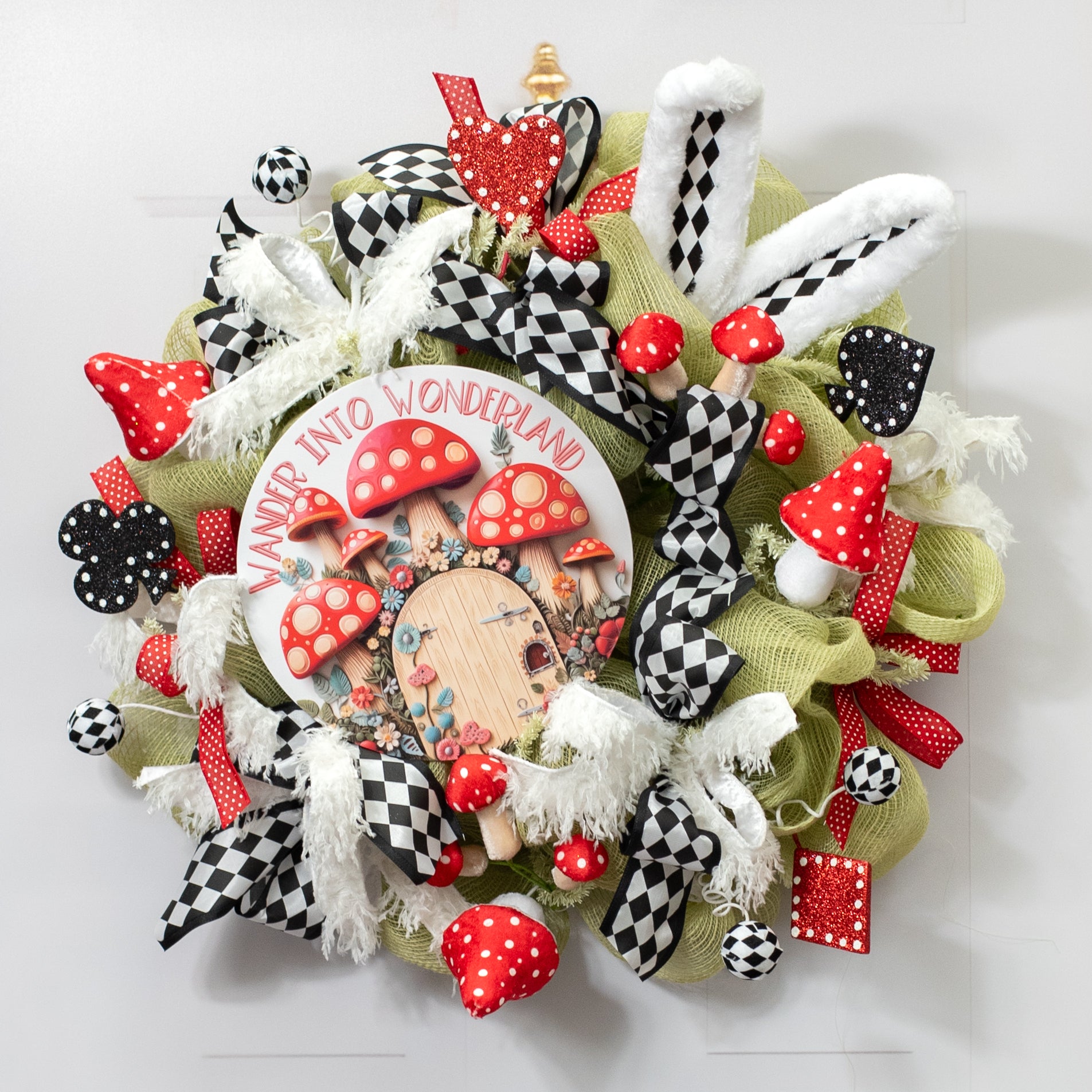 10.5" Round Waterproof Sign: Wander into Wonderland Lifestyle Photo