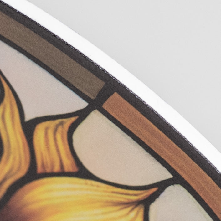 8.5" Round Waterproof Accent: Stained Glass Sunflower detail photo 3