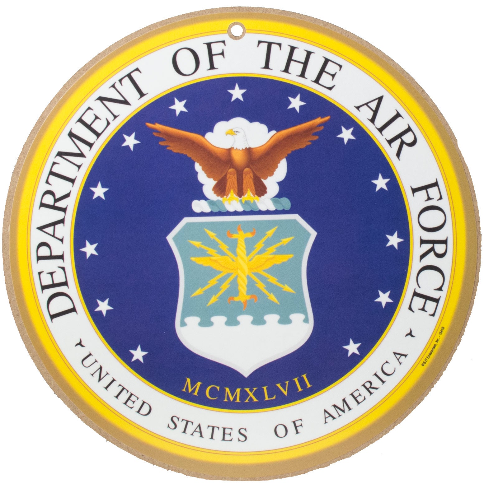 10" Round Wooden Sign: Air Force Item Number: 15418