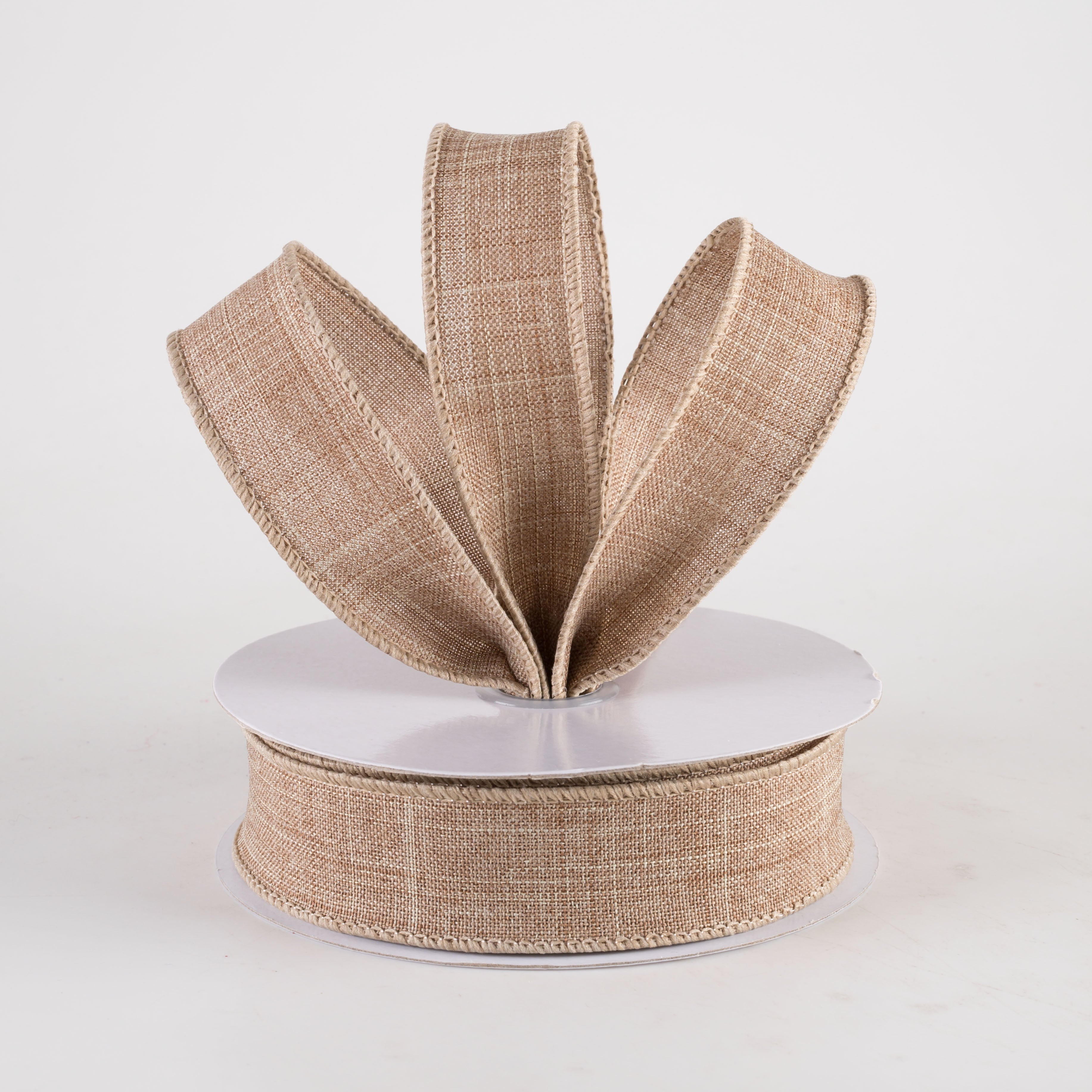 7/8" Royal Canvas Ribbon: Beige (10 Yards) Lifestyle Photo