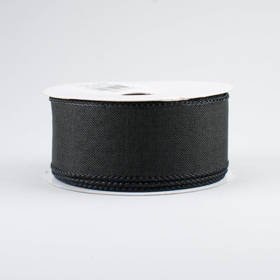 1.5" Royal Canvas Ribbon: Black (10 Yards)