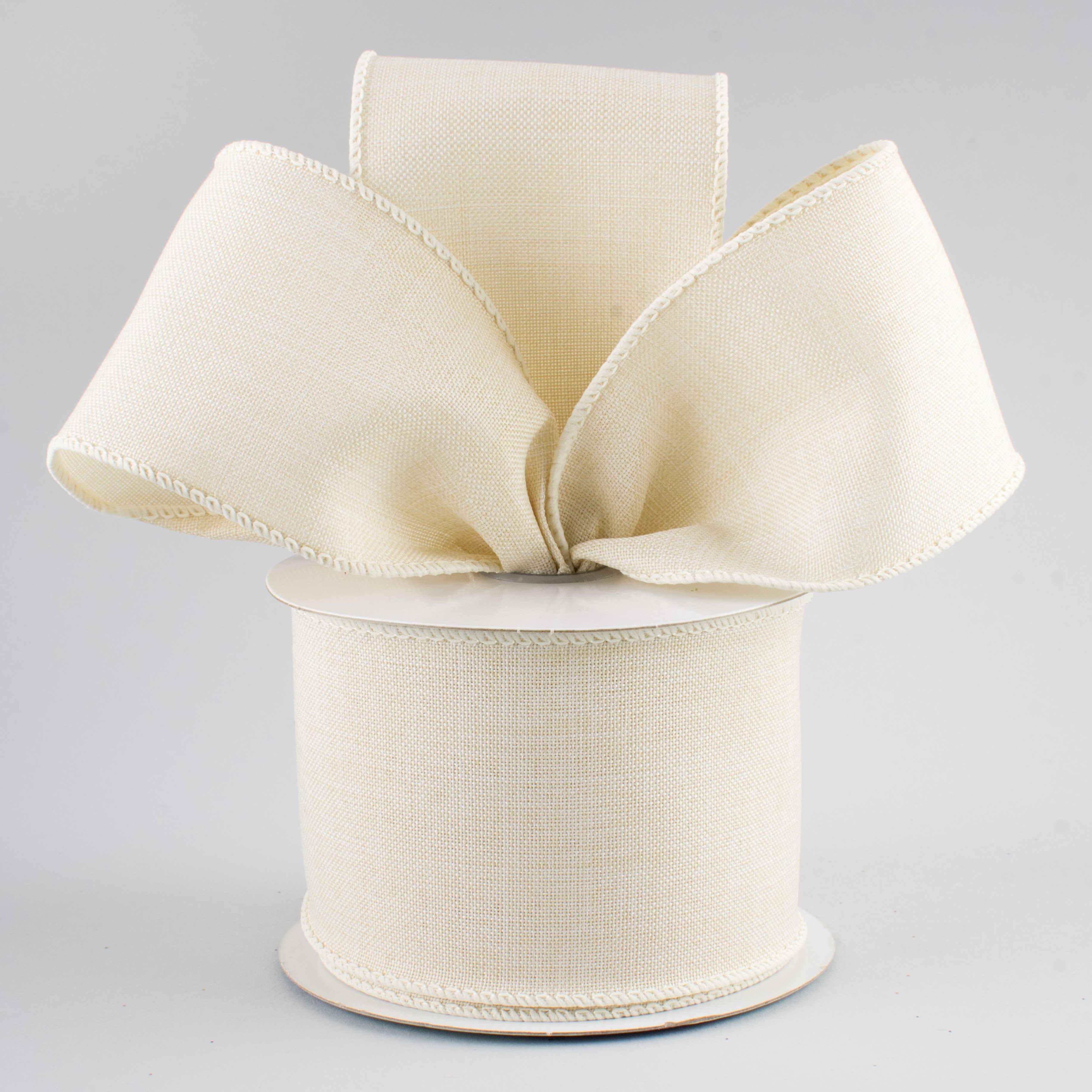 2.5" Royal Canvas Ribbon: Cream (10 Yards) Lifestyle Photo