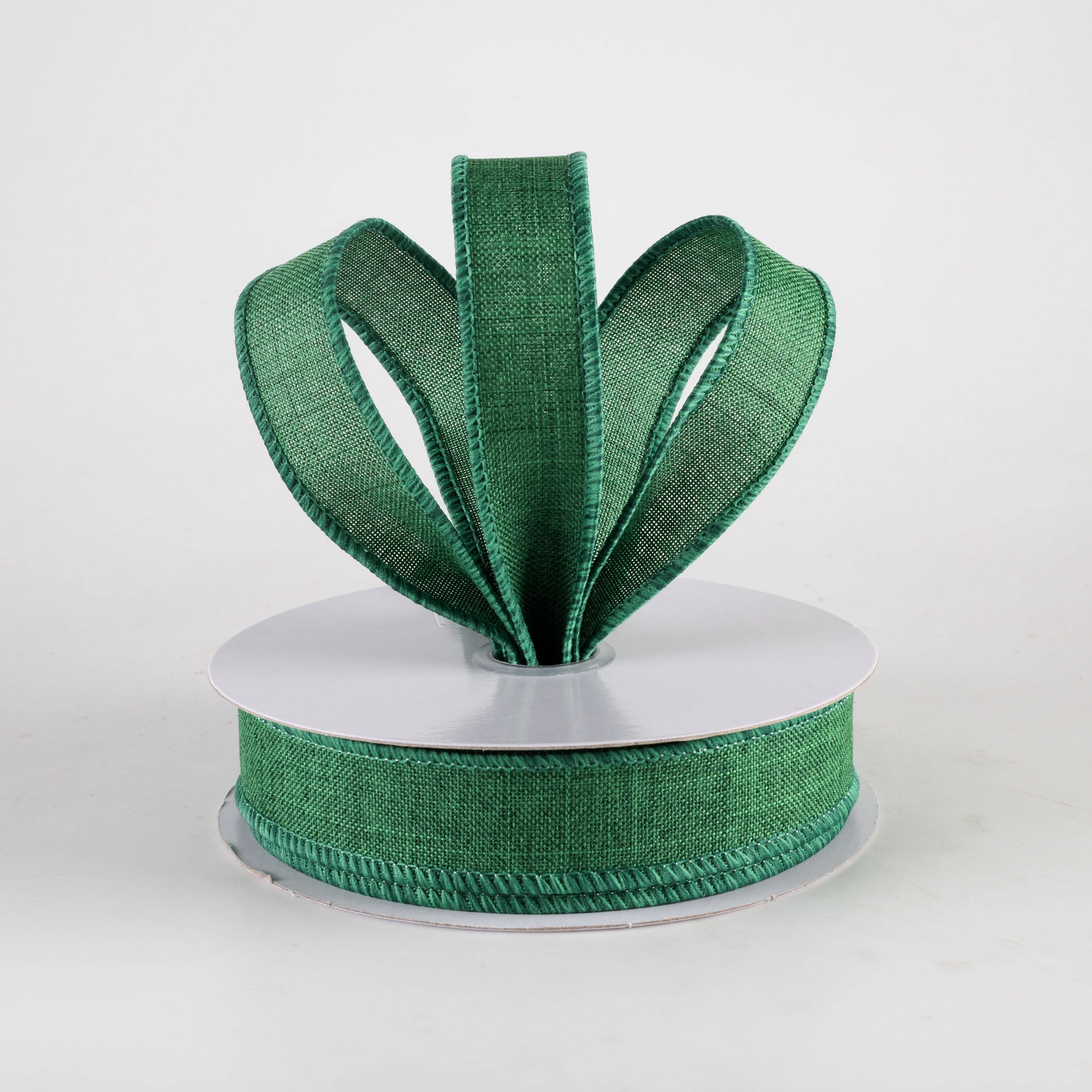 7/8" Royal Canvas Ribbon: Emerald Green (10 Yards) Lifestyle Photo