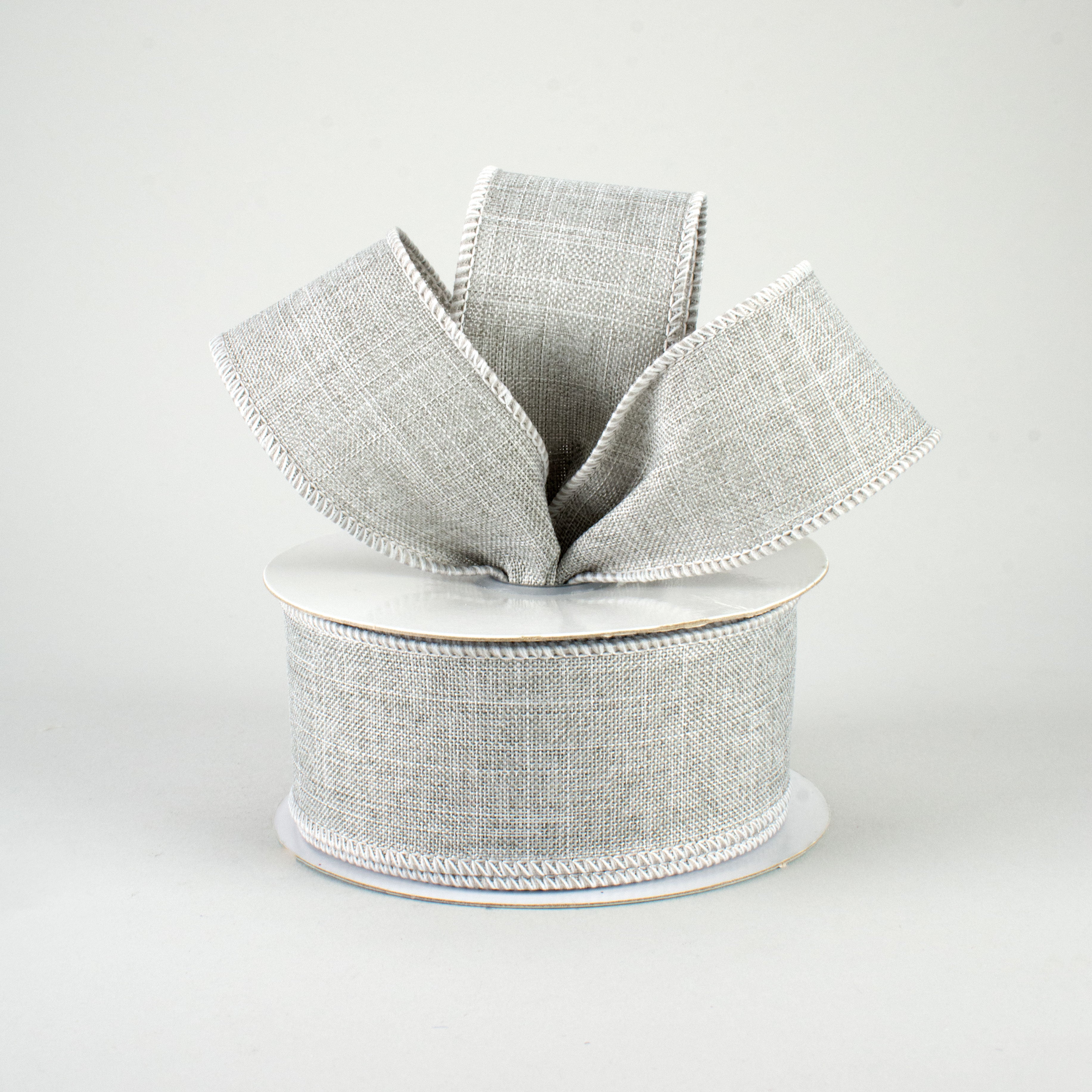 1.5" Royal Canvas Ribbon: Light Grey (10 Yards) Lifestyle Photo