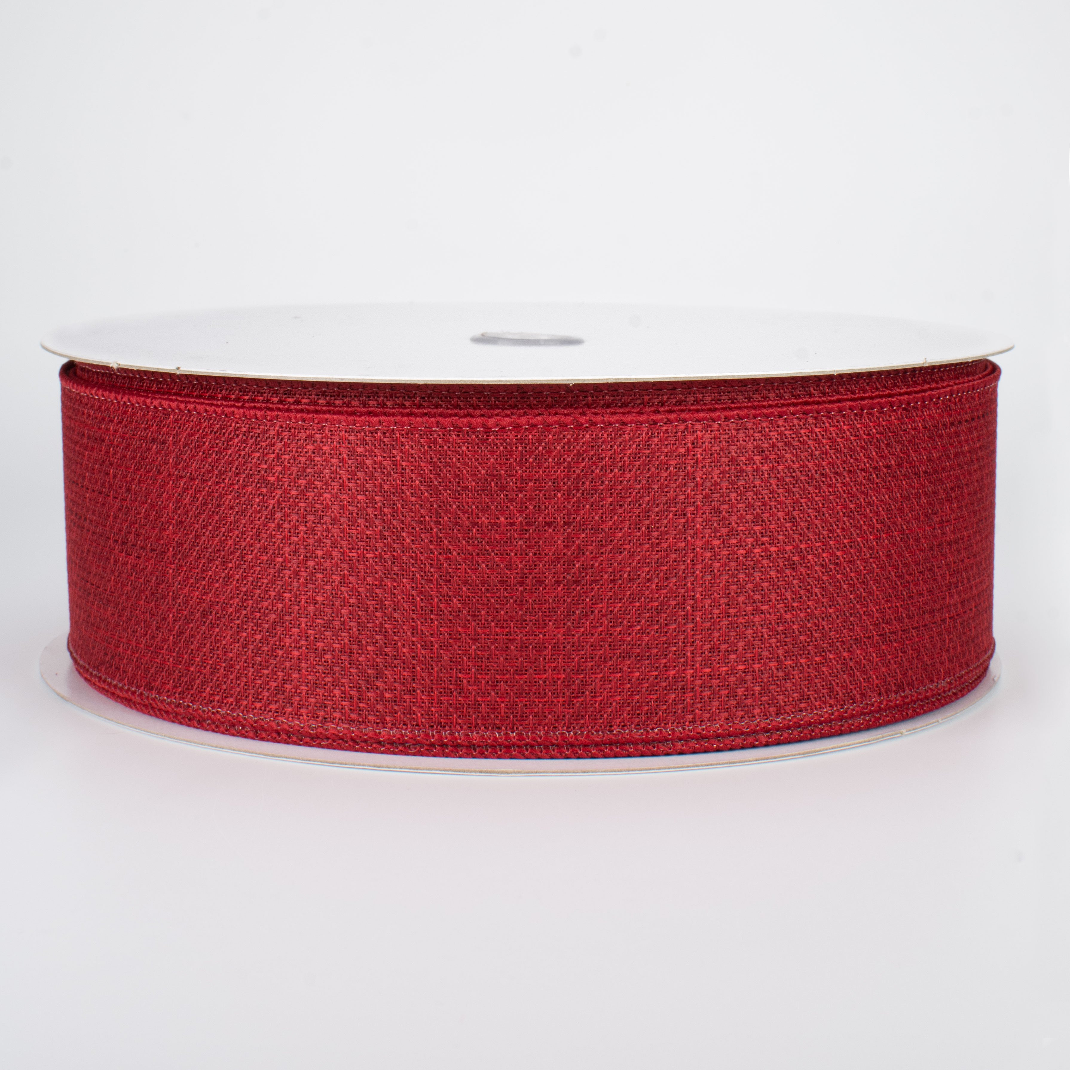 2.5" Royal Faux Burlap Ribbon: Burgundy (50 Yards)