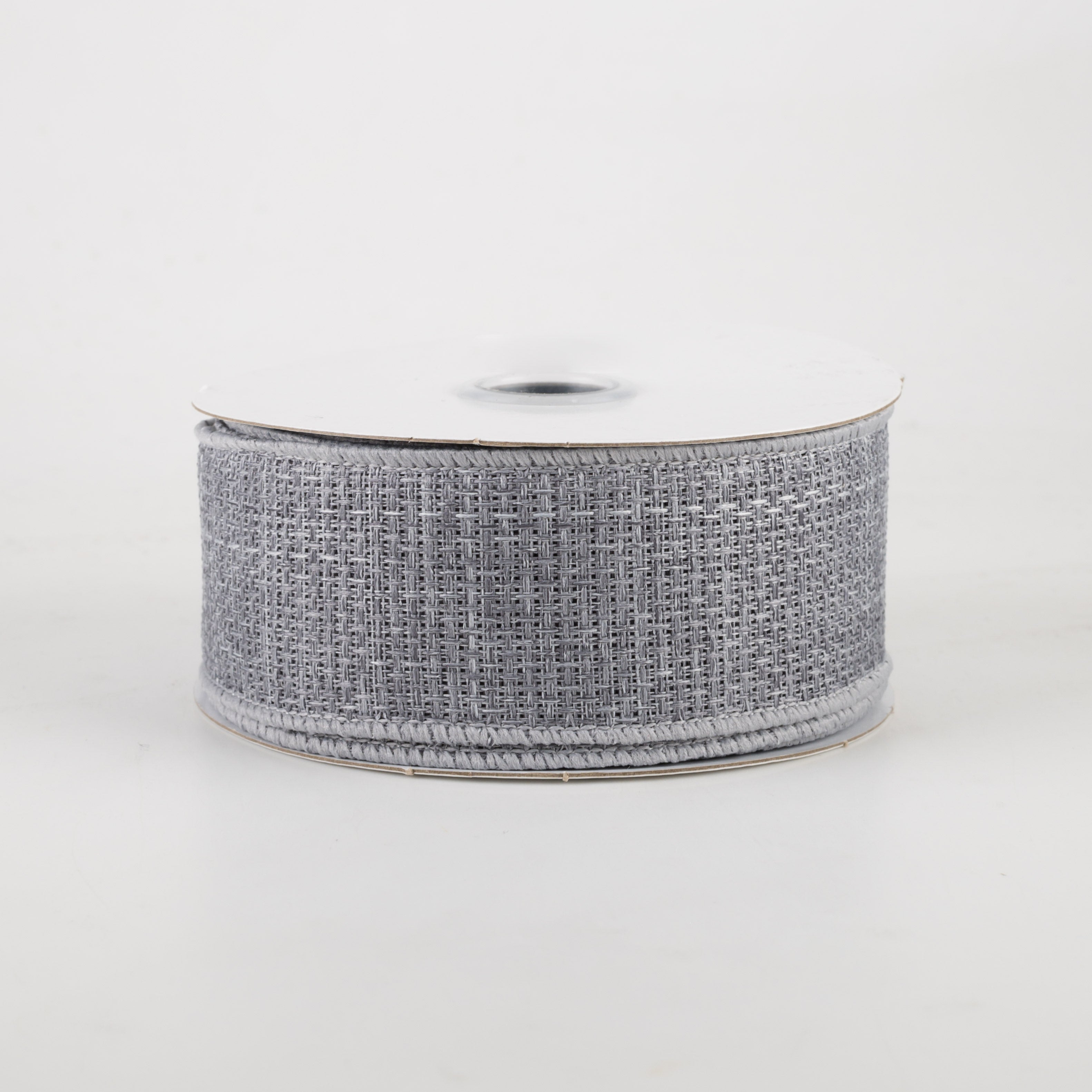 1.5" Royal Faux Burlap Ribbon: Light Grey (10 Yards)