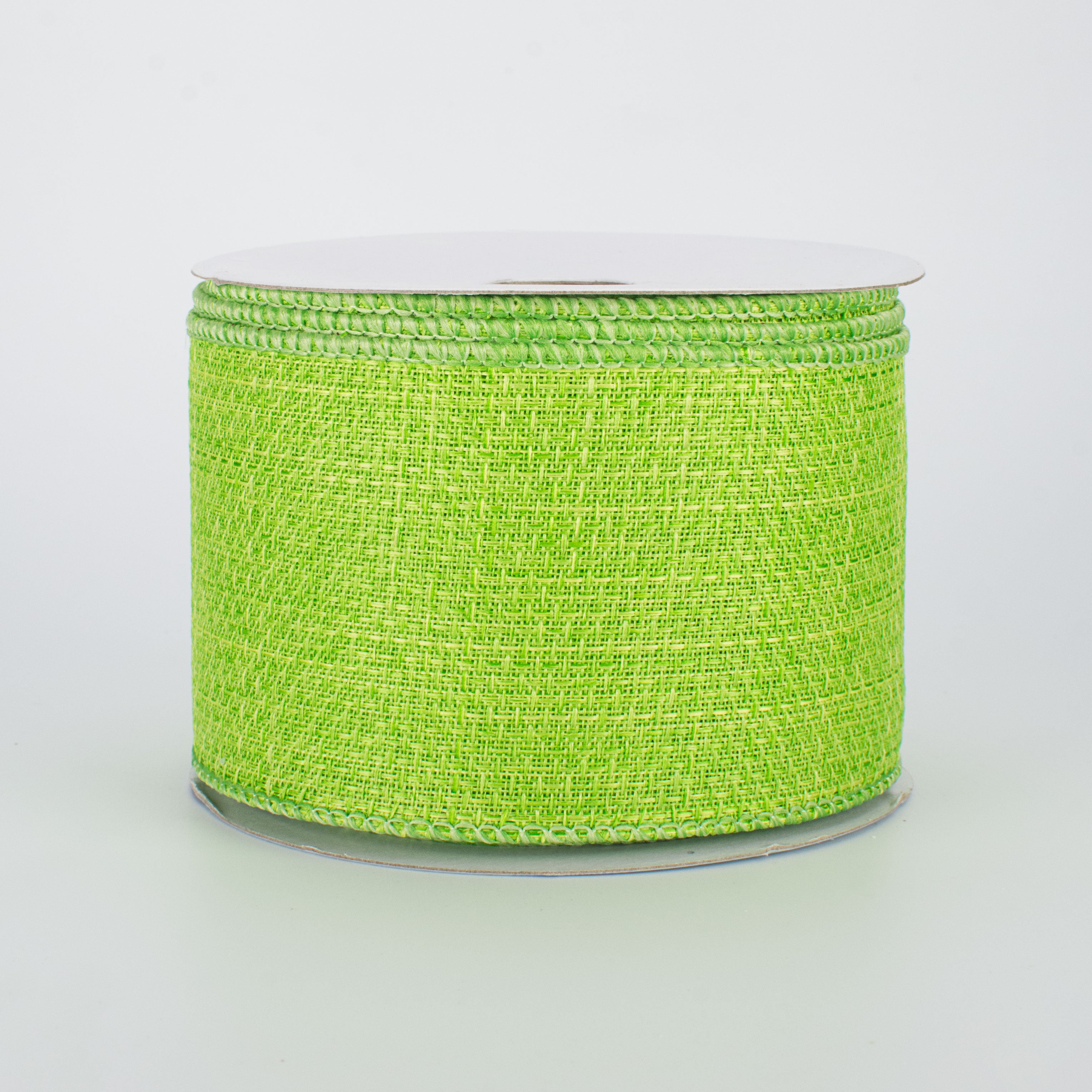 2.5" Royal Faux Burlap Ribbon: Lime Green (10 Yards)