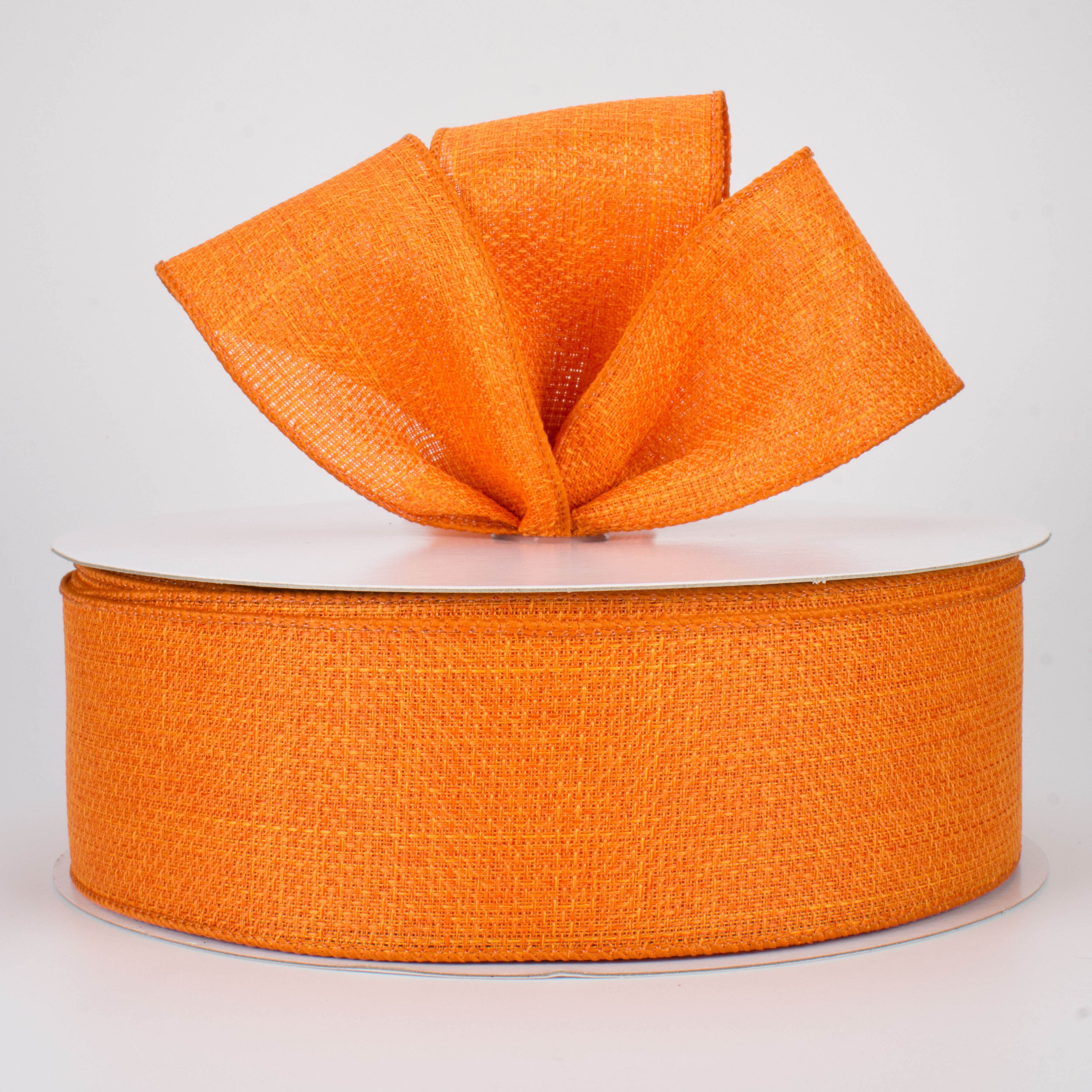 2.5" Royal Faux Burlap Ribbon: Orange (50 Yards) Lifestyle Photo