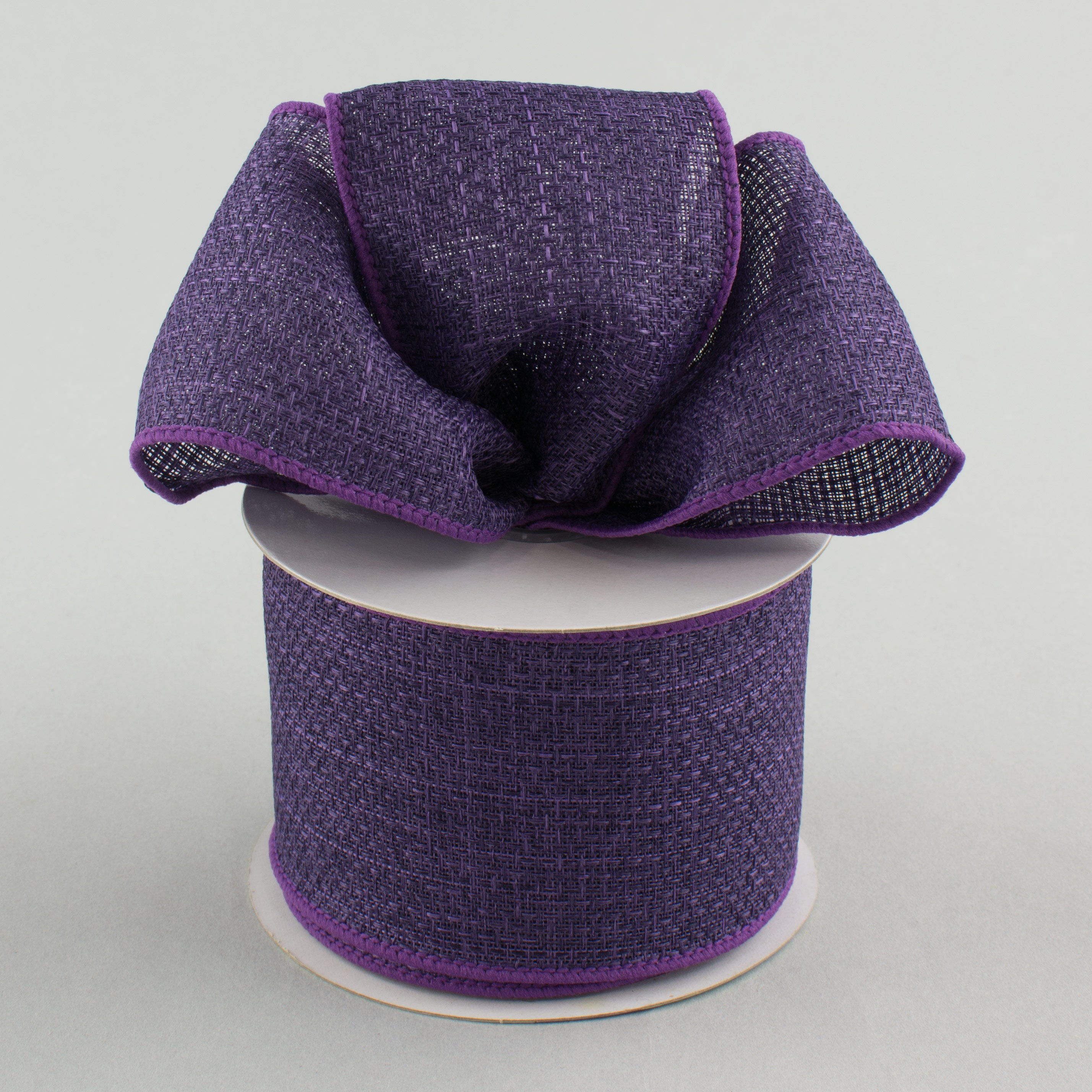 2.5" Royal Faux Burlap Ribbon: Purple (10 Yards) Lifestyle Photo