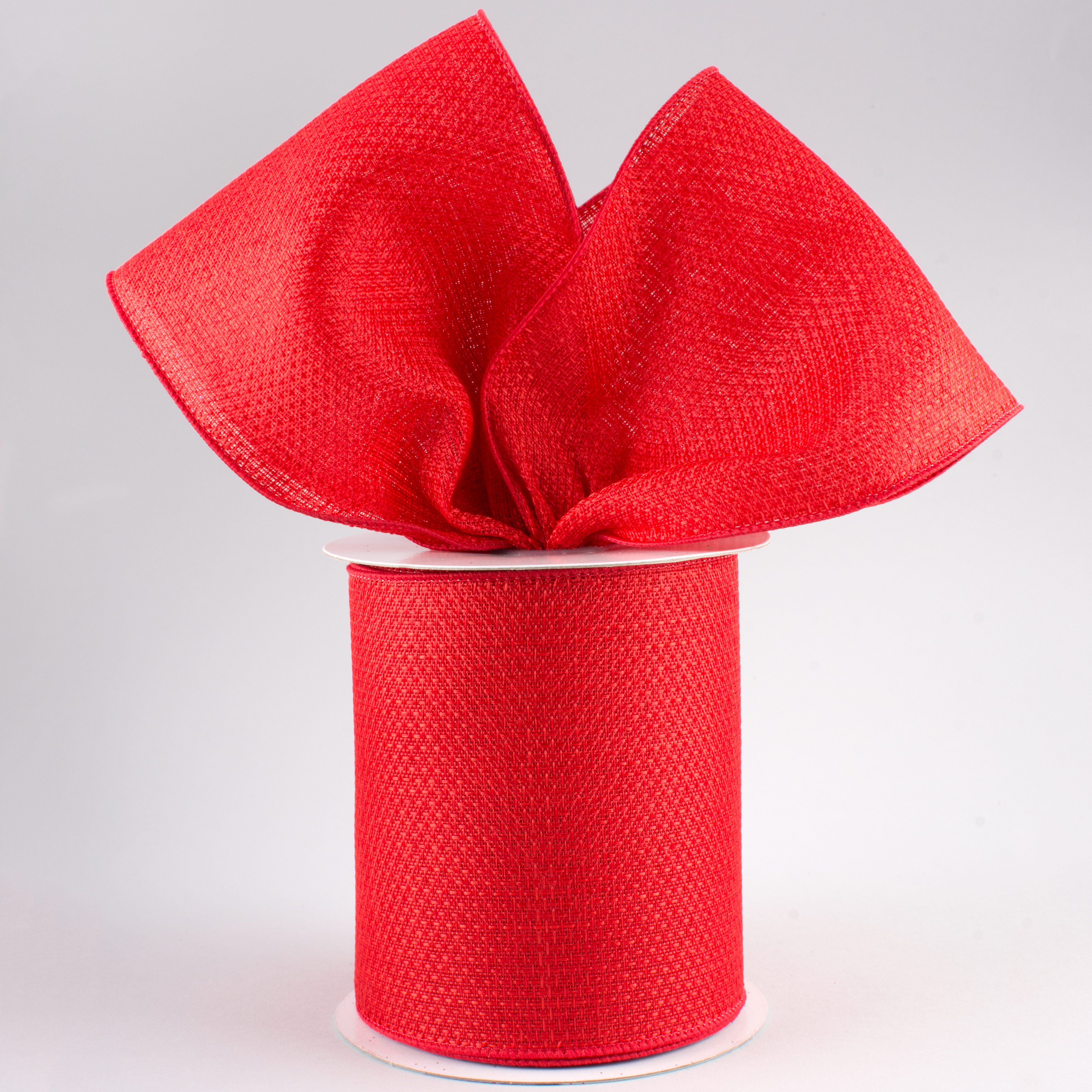 4" Royal Faux Burlap Ribbon: Red (10 Yards) Lifestyle Photo