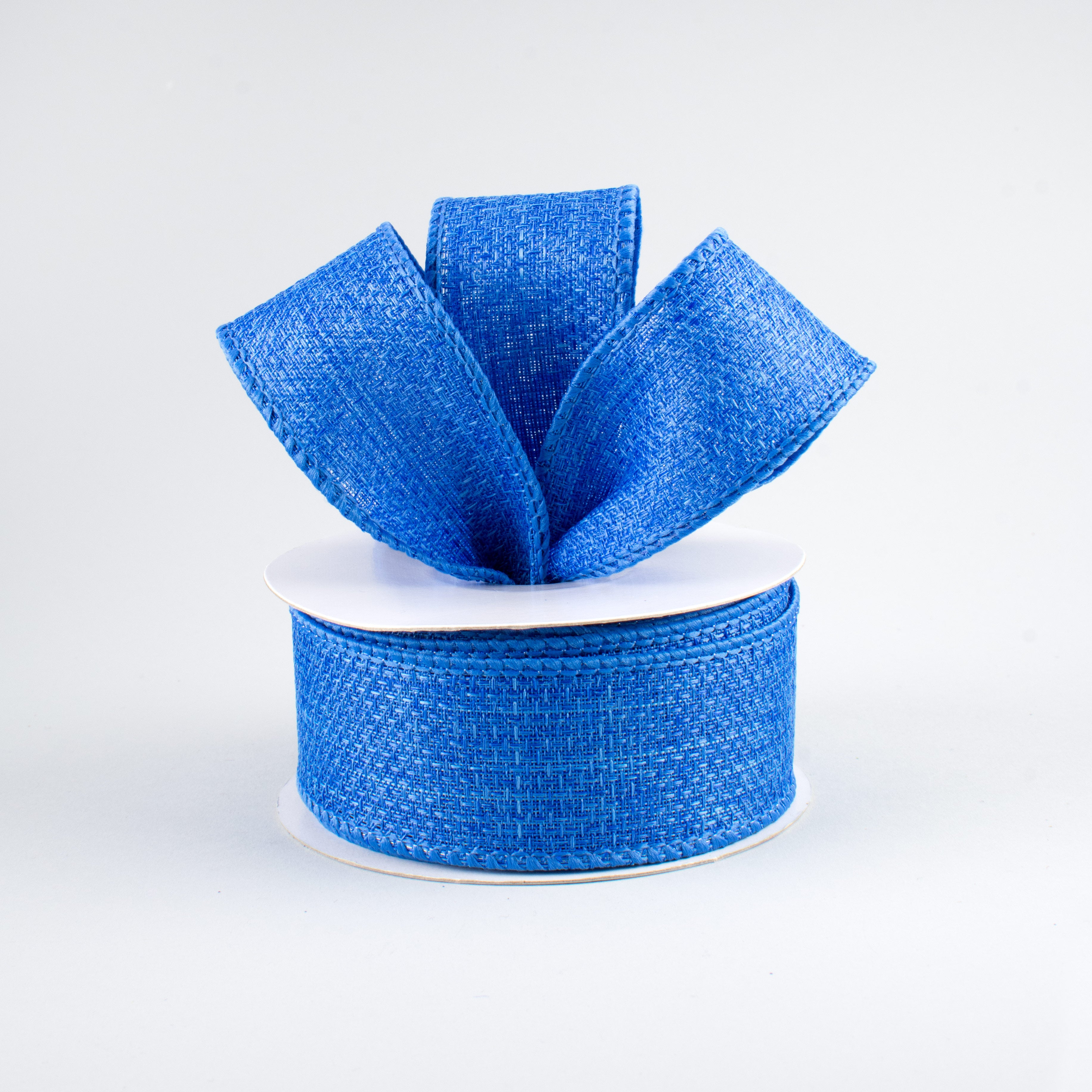 1.5" Royal Faux Burlap Ribbon: Royal Blue (10 Yards) Lifestyle Photo