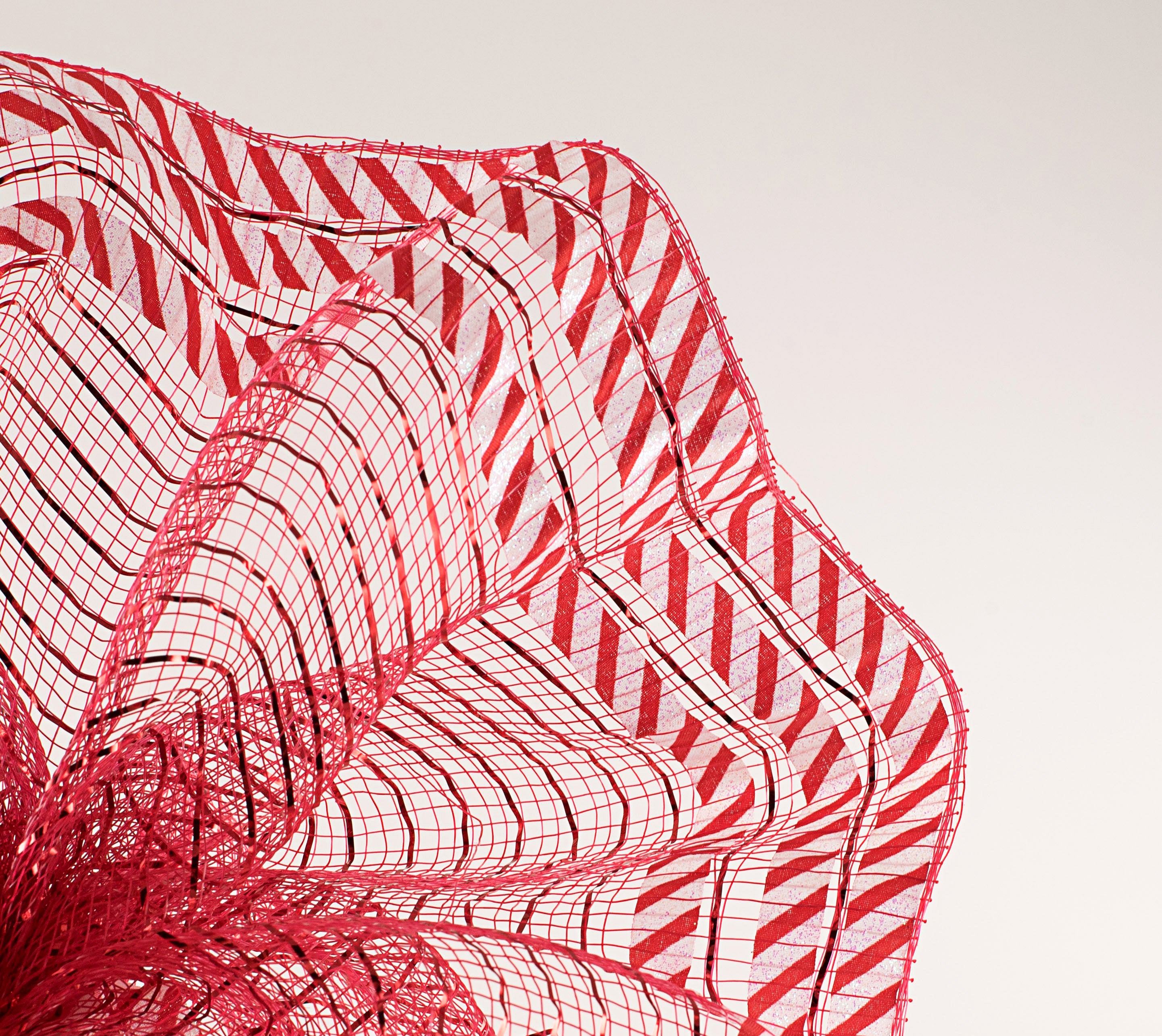 10" Ruffle Patterned Mesh: Red Metallic & Candy Cane Print Lifestyle Photo