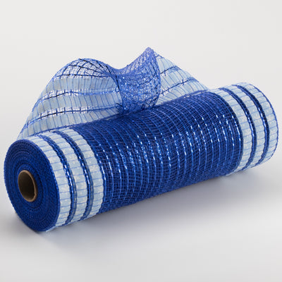 10" Ruffle Patterned Mesh: Royal Blue Metallic With Snowflakes Item Number: XB108710-04