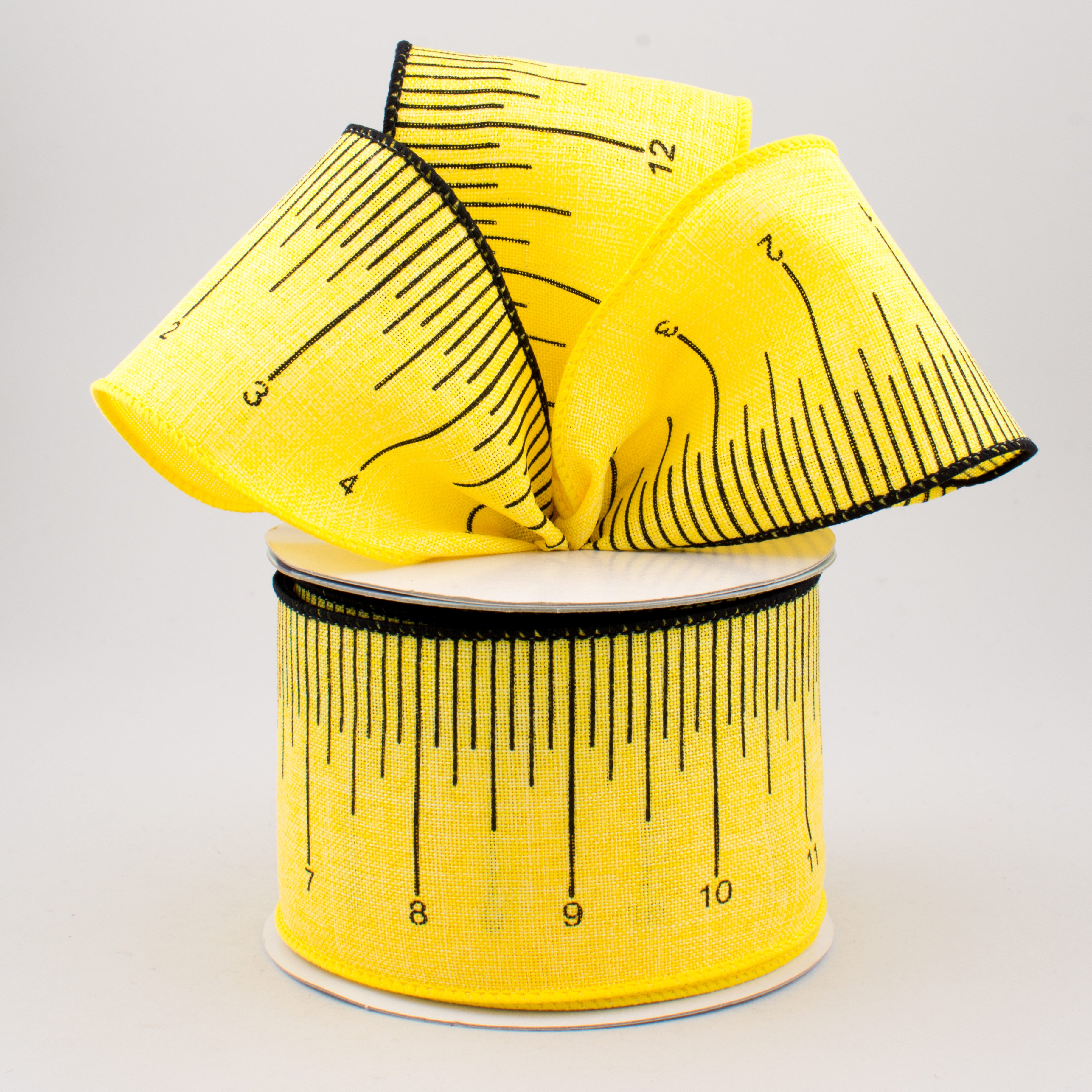 2.5" Ruler Ribbon: Black & Yellow (10 Yards) Lifestyle Photo