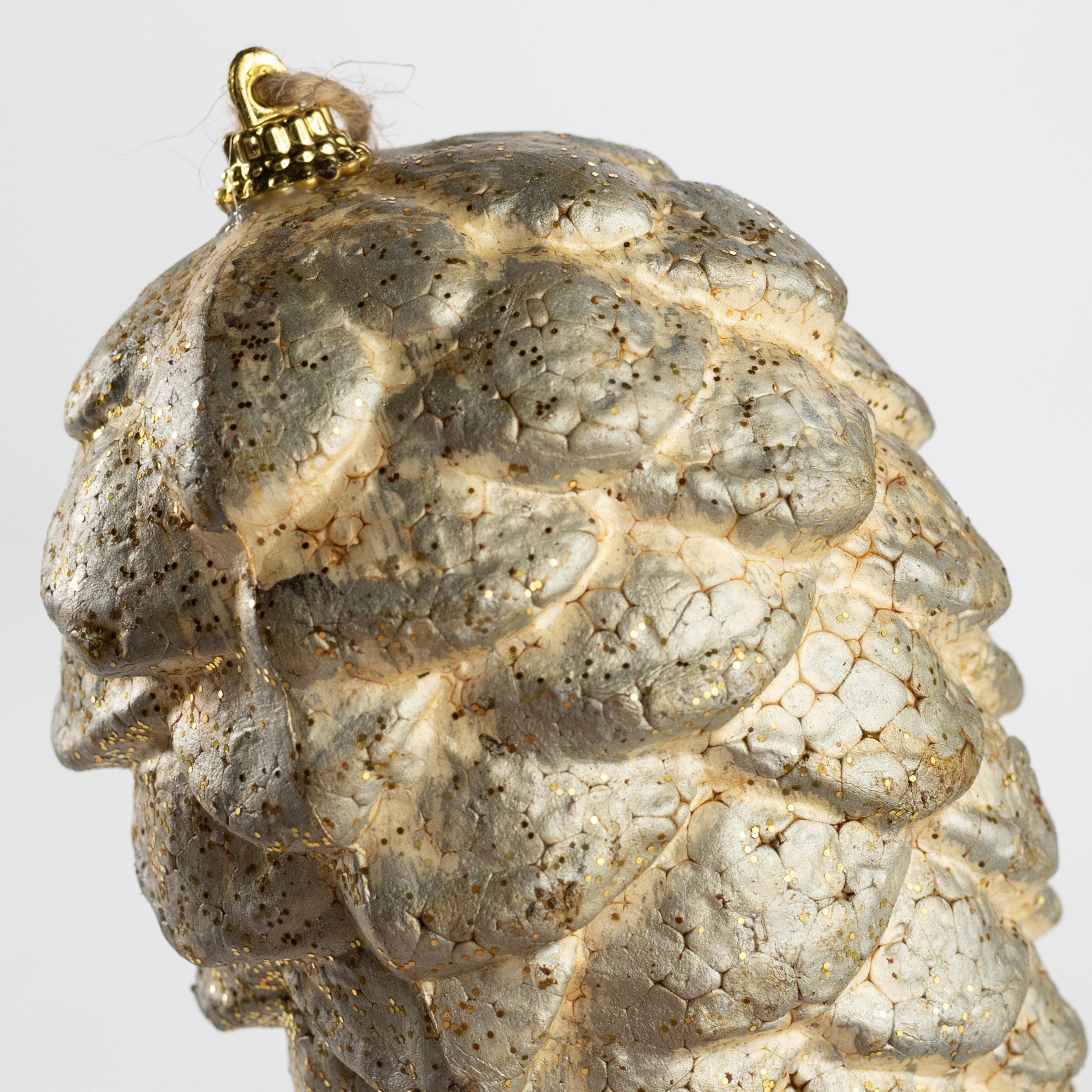 6.5" Rustic Lightweight Ornament: Gold Pinecone detail photo 3