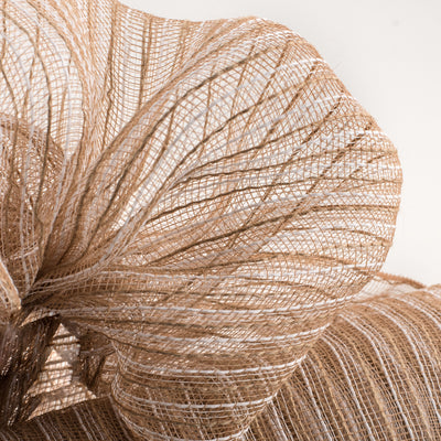 21" Poly Jute Deco Mesh: Natural & Ivory Thin Stripe (10 Yards)