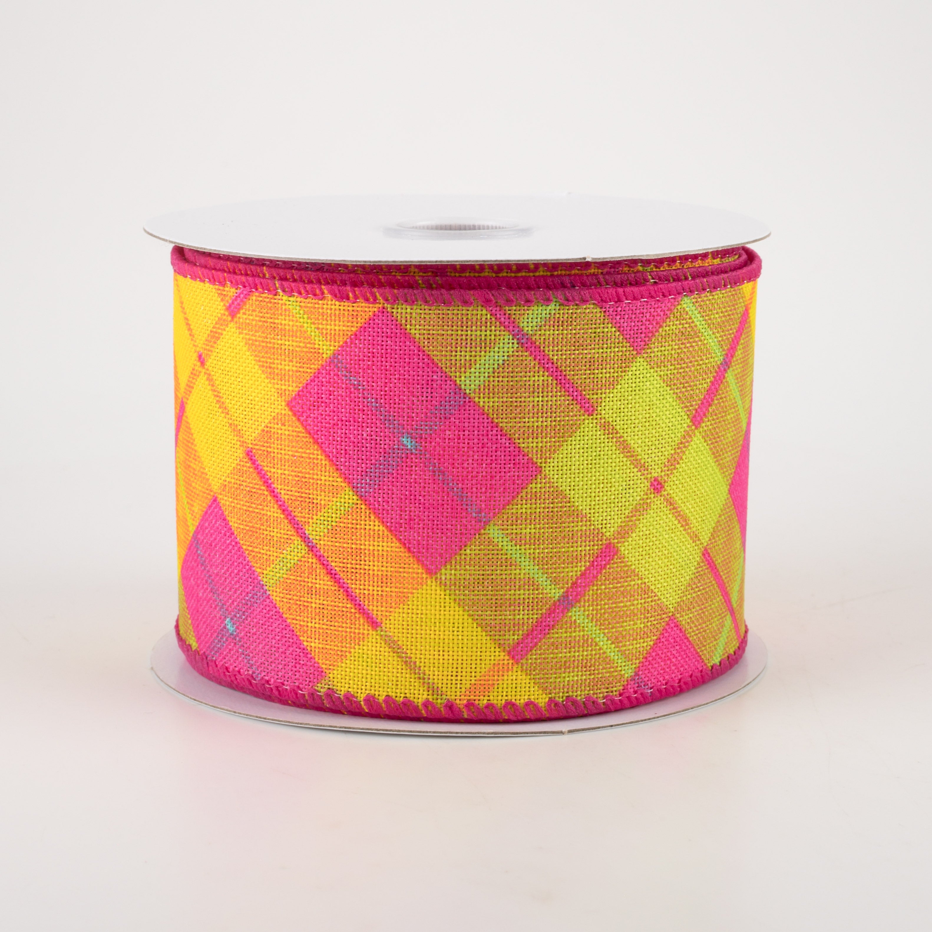 2.5" Sally Print Plaid Ribbon: Bright Spring (10 Yards) Item Number: 41015-40-28