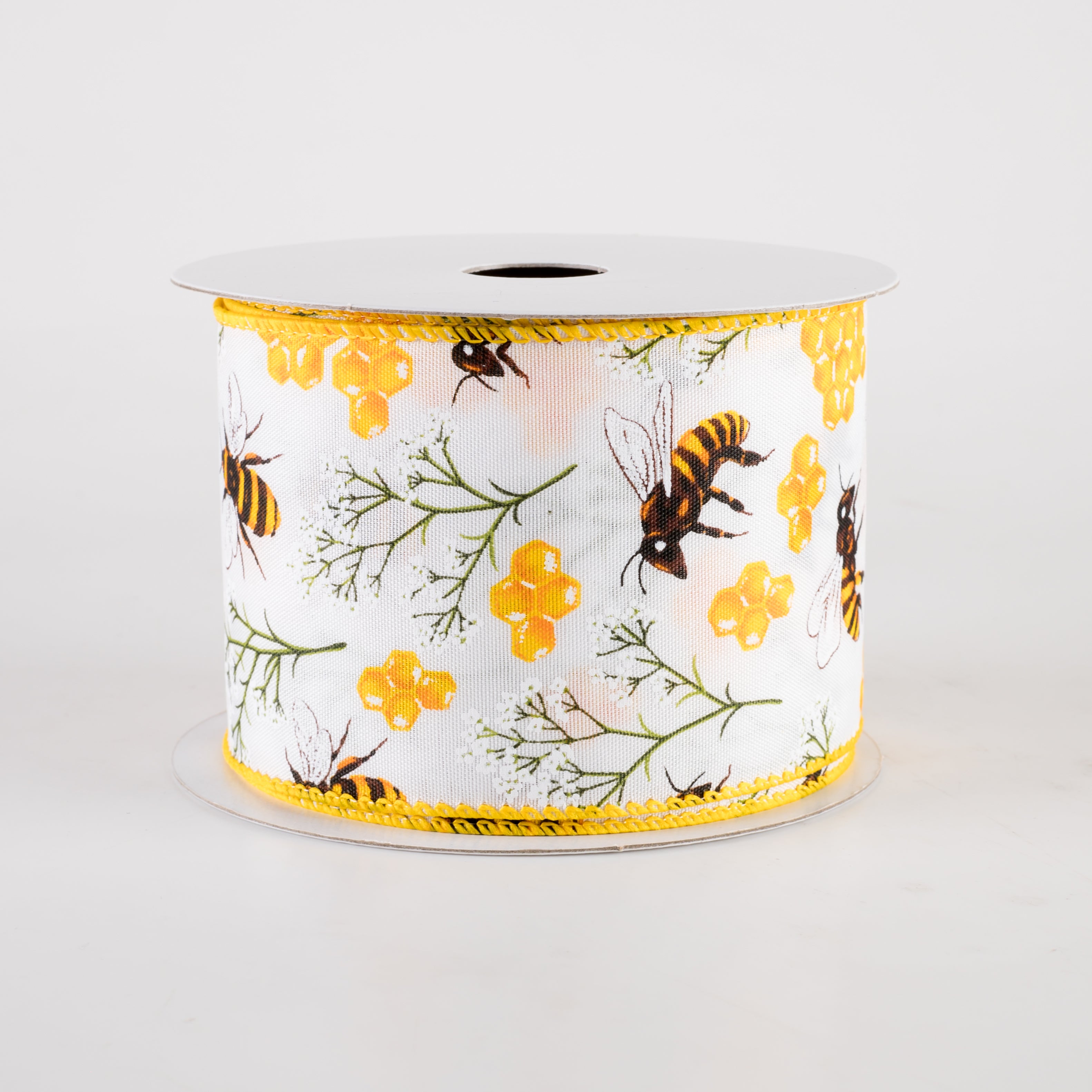 2.5" Satin Bees, Honeycomb, Baby's Breath Ribbon (10 Yards) Item Number: 42439-40-22