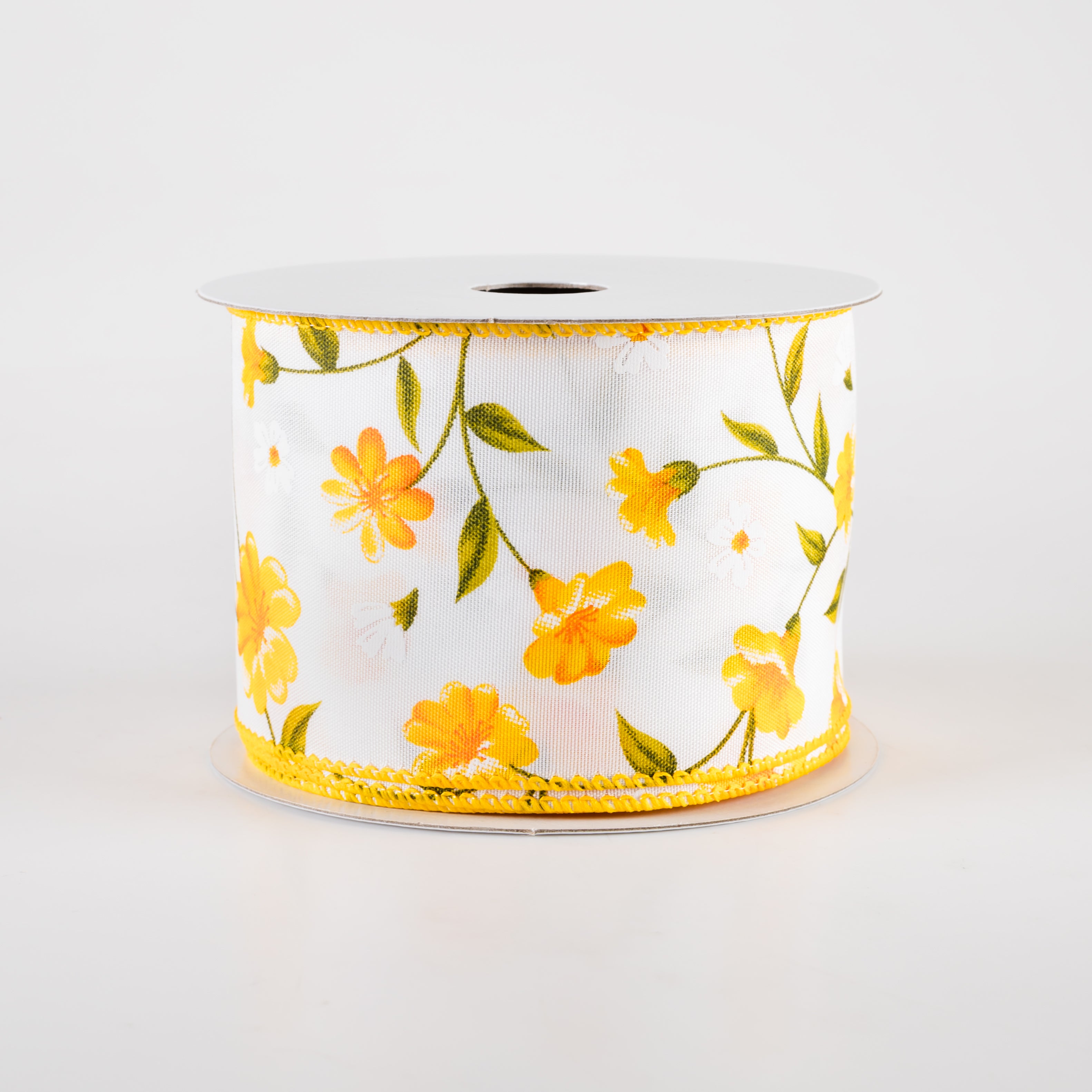 2.5" Satin Flutter Flowers Ribbon: Yellow & Orange (10 Yards) Item Number: 42406-40-02