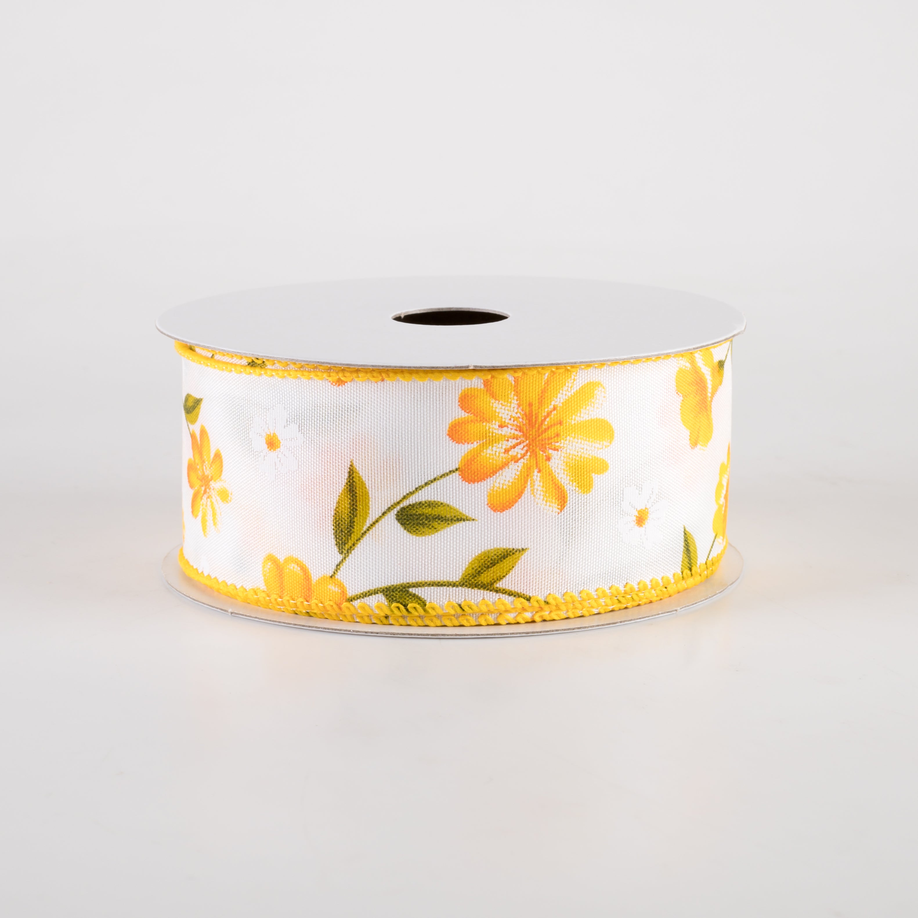 1.5" Satin Flutter Flowers Ribbon: Yellow & Orange (10 Yards) Item Number: 42406-09-02