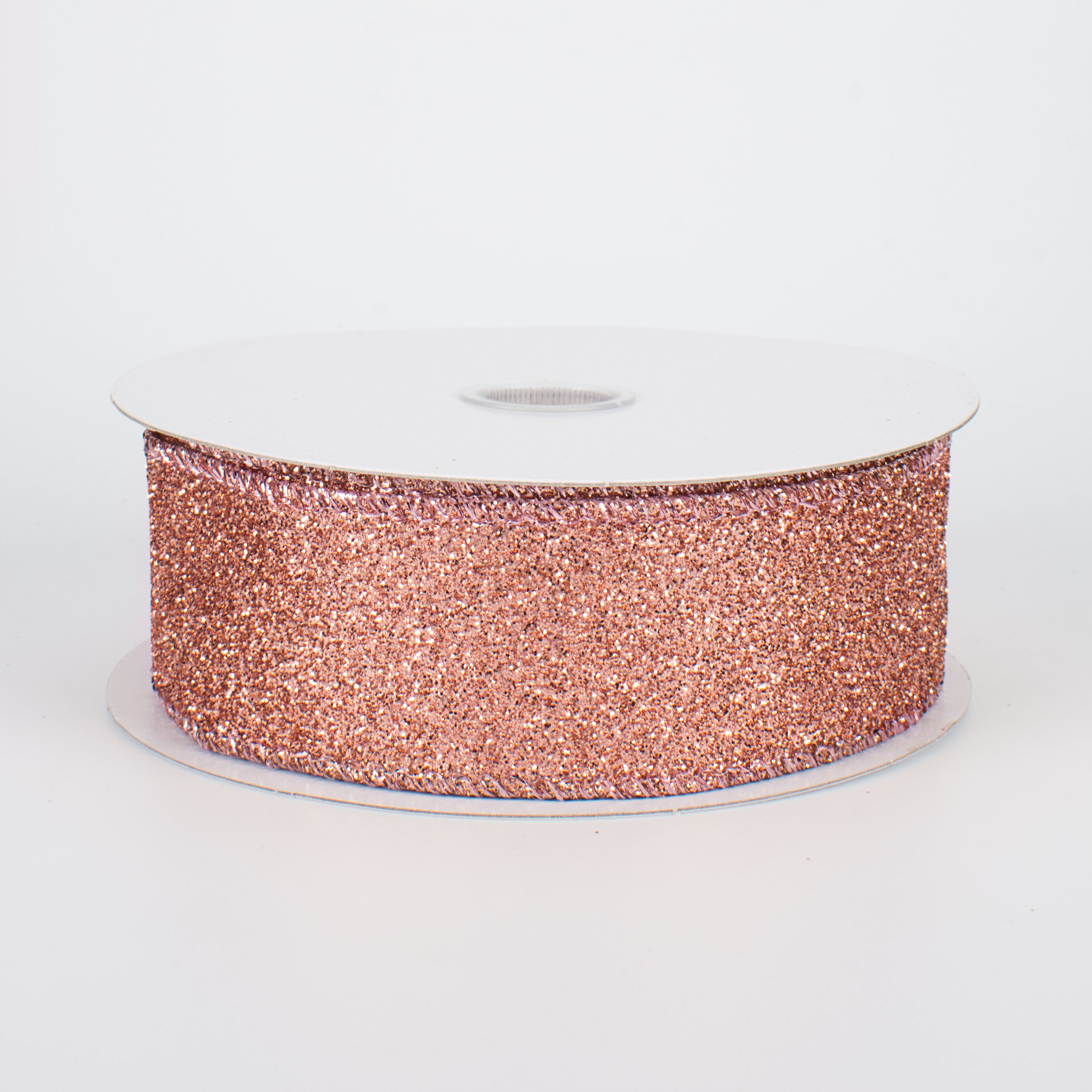 1.5" Satin Glitter Ribbon: Rose Gold (10 Yards)