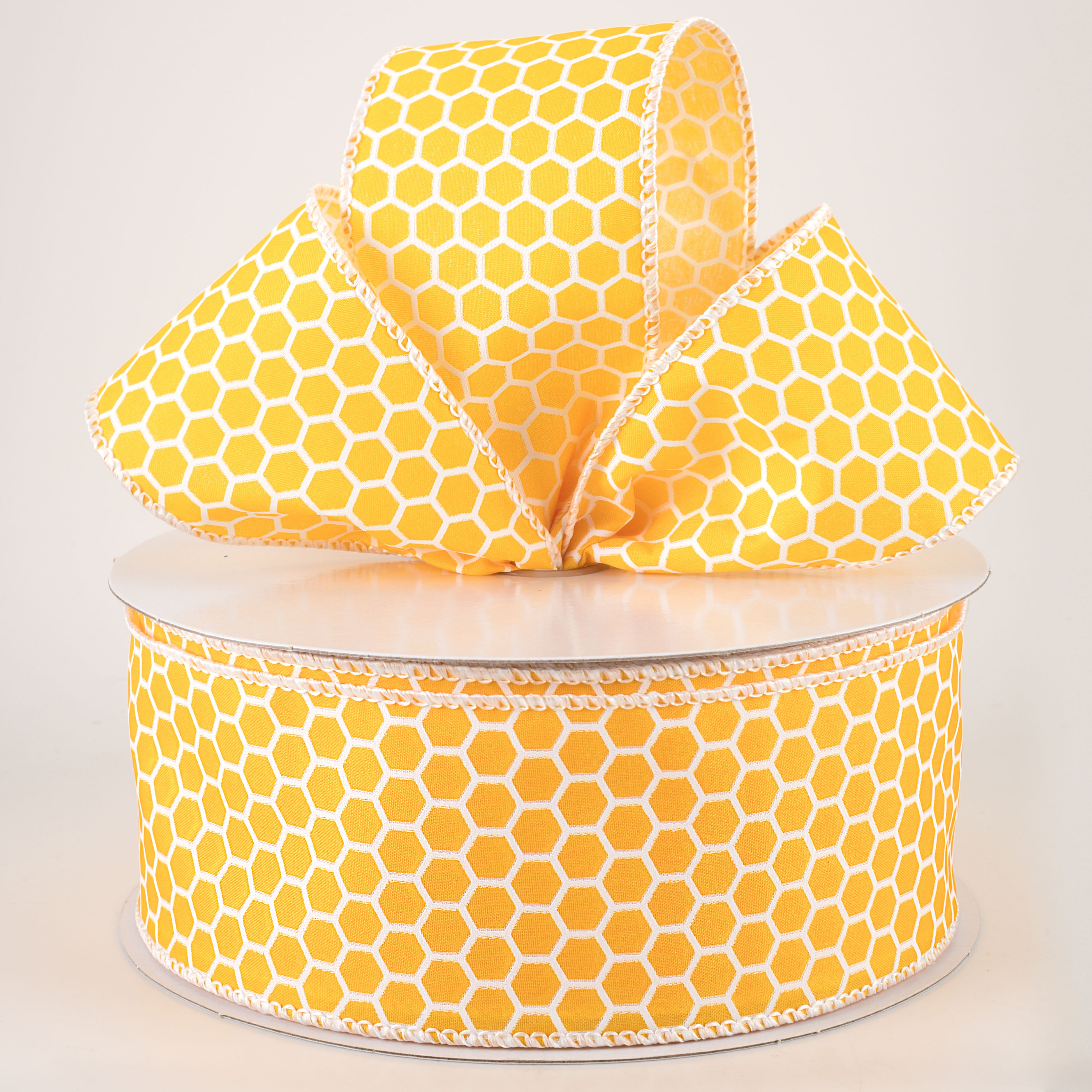 2.5" Satin Honeycomb Ribbon: Yellow (50 Yards) Lifestyle Photo
