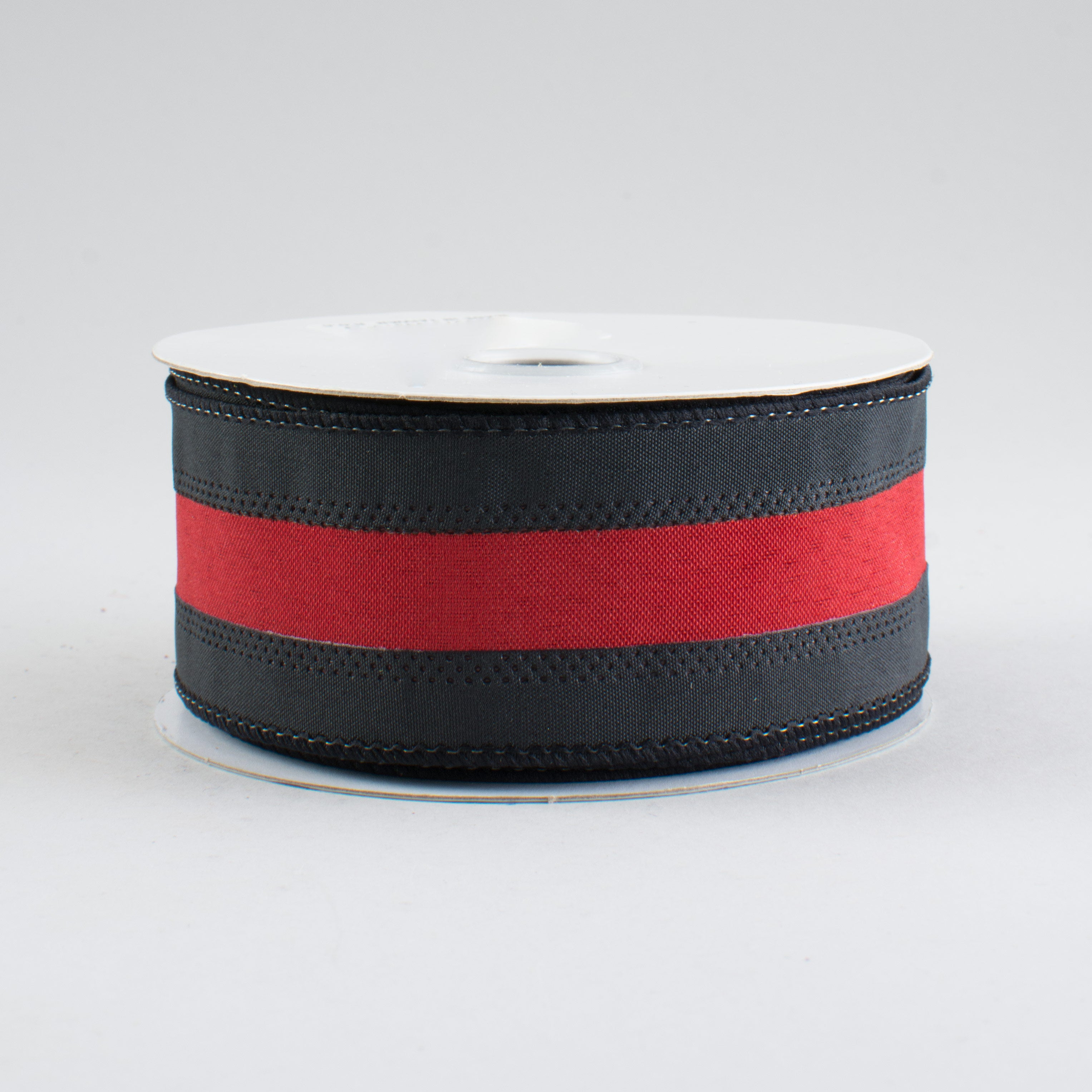 1.5" Satin Team Stripe Ribbon: Black & Garnet (10 Yards) Item Number: RN5271DA