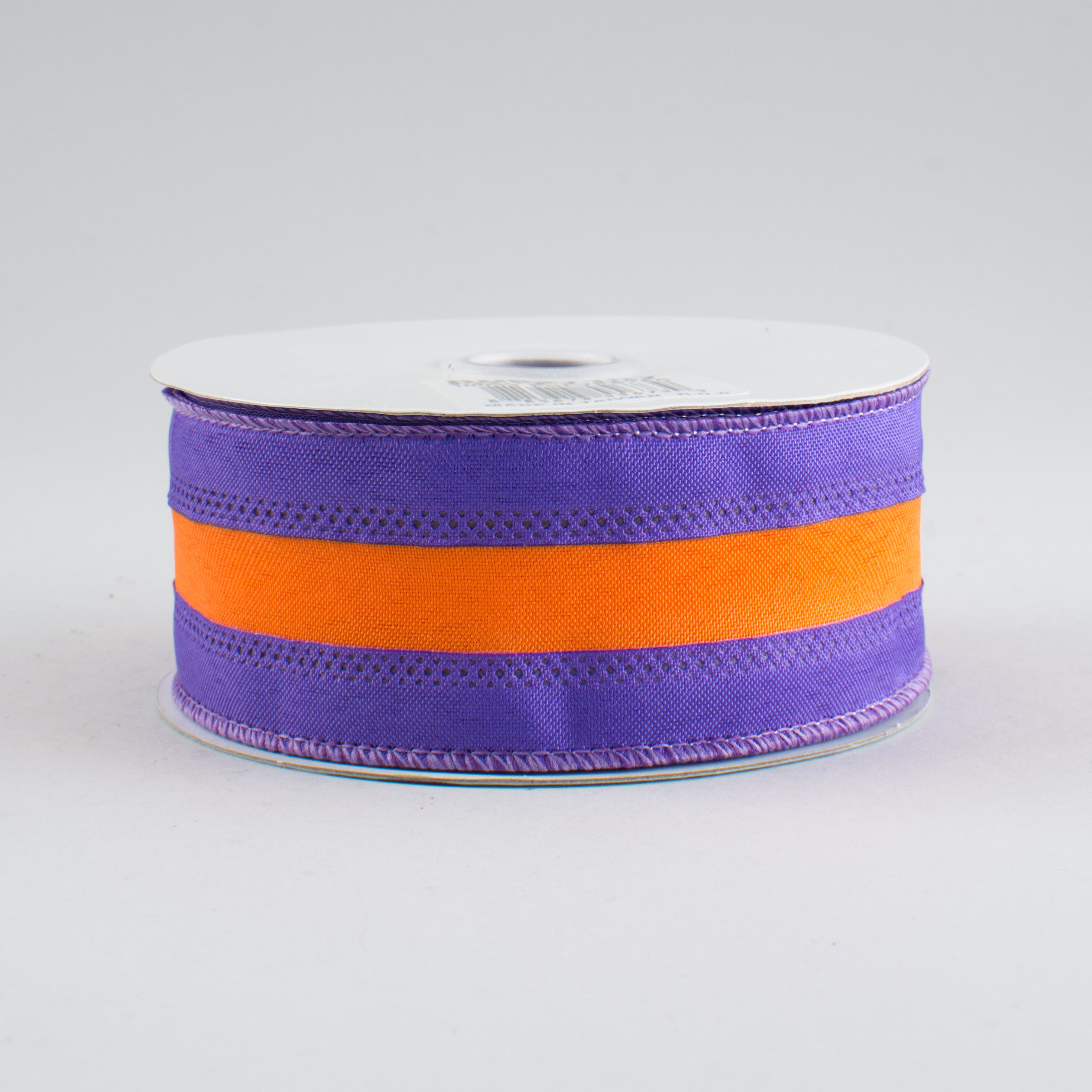 1.5" Satin Team Stripe Ribbon: Purple & Orange (10 Yards)