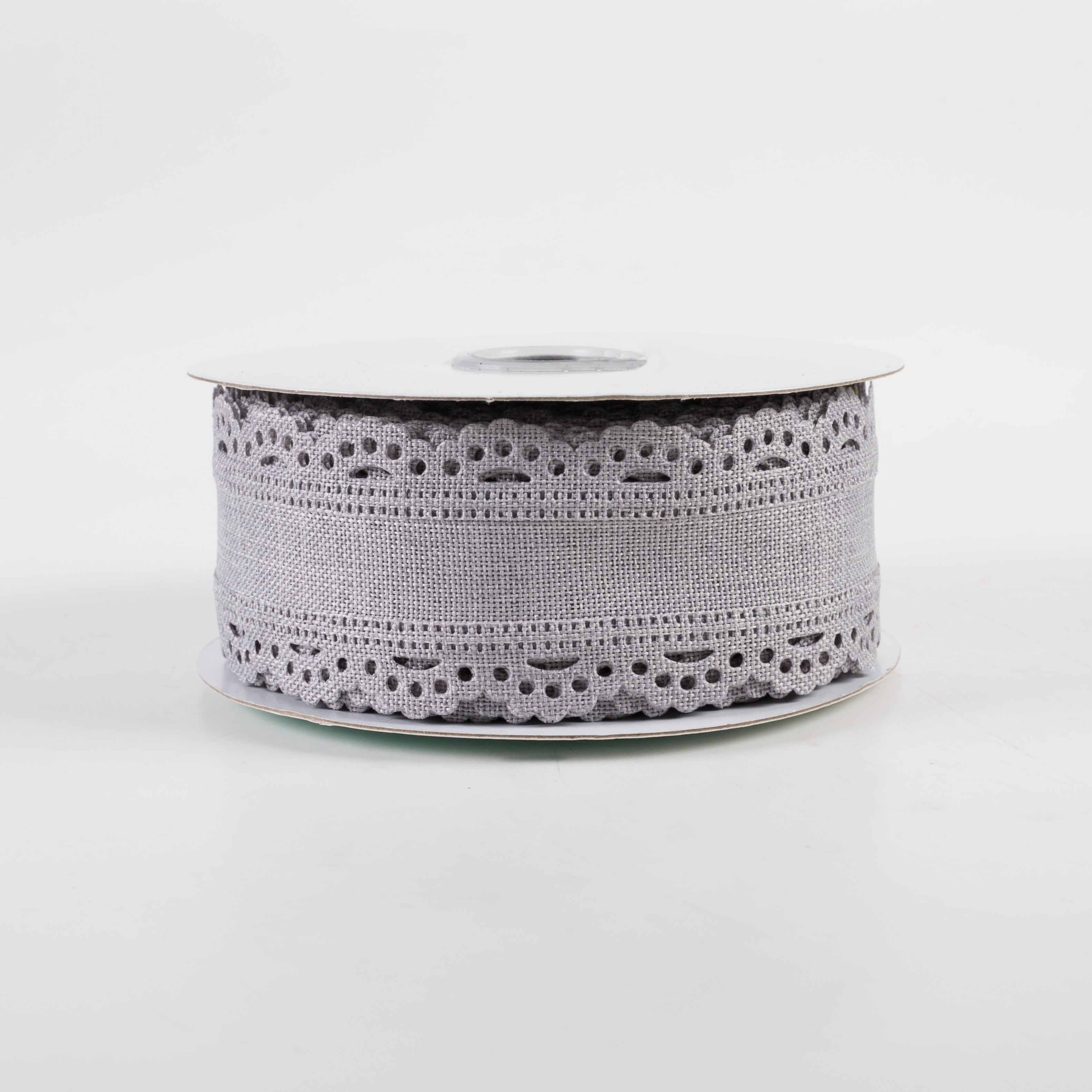 1.5" Scalloped Edge Ribbon: Light Grey (10 Yards)