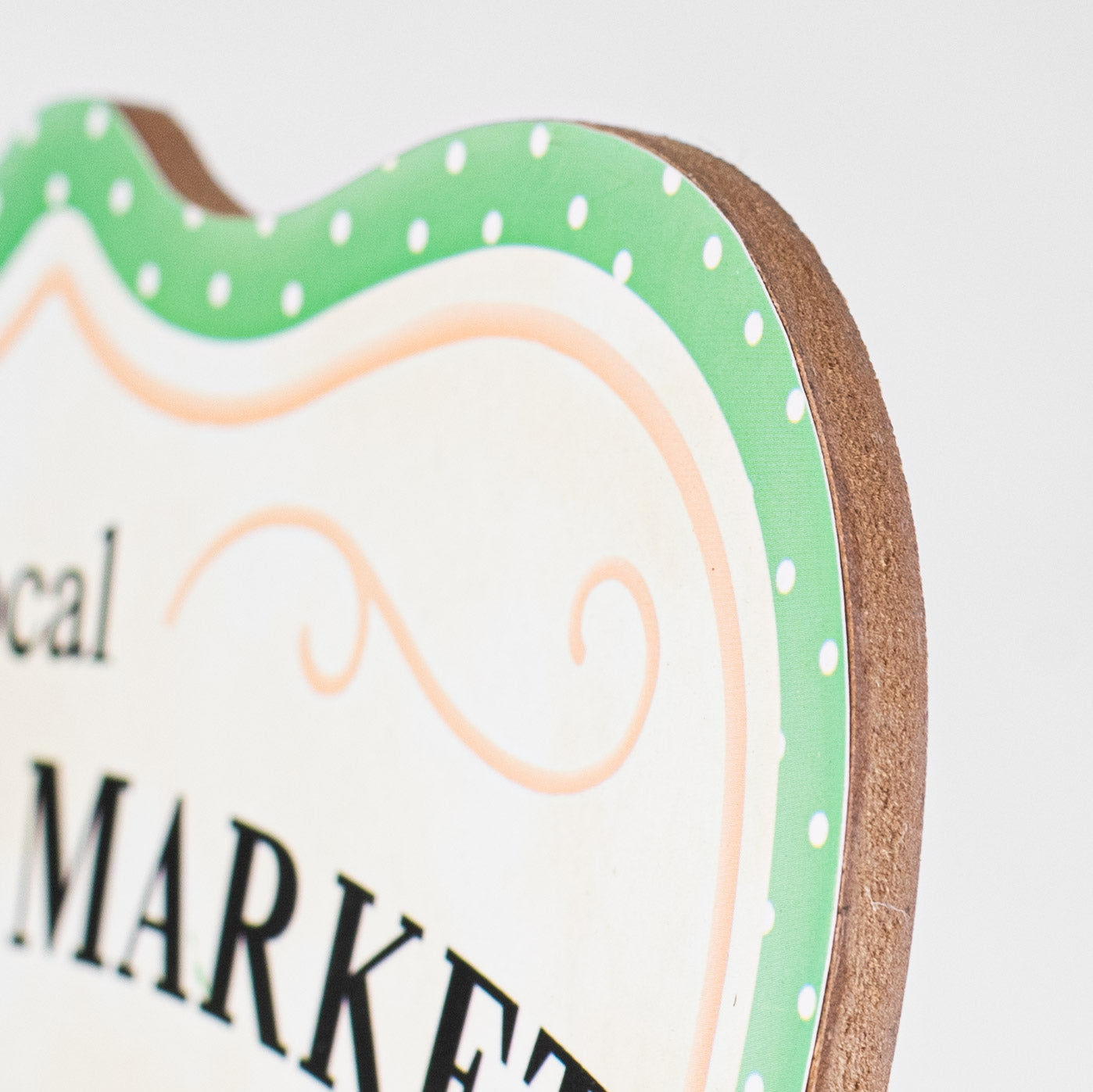 10" Scalloped Wooden Sign: Local Flower Market detail photo 3