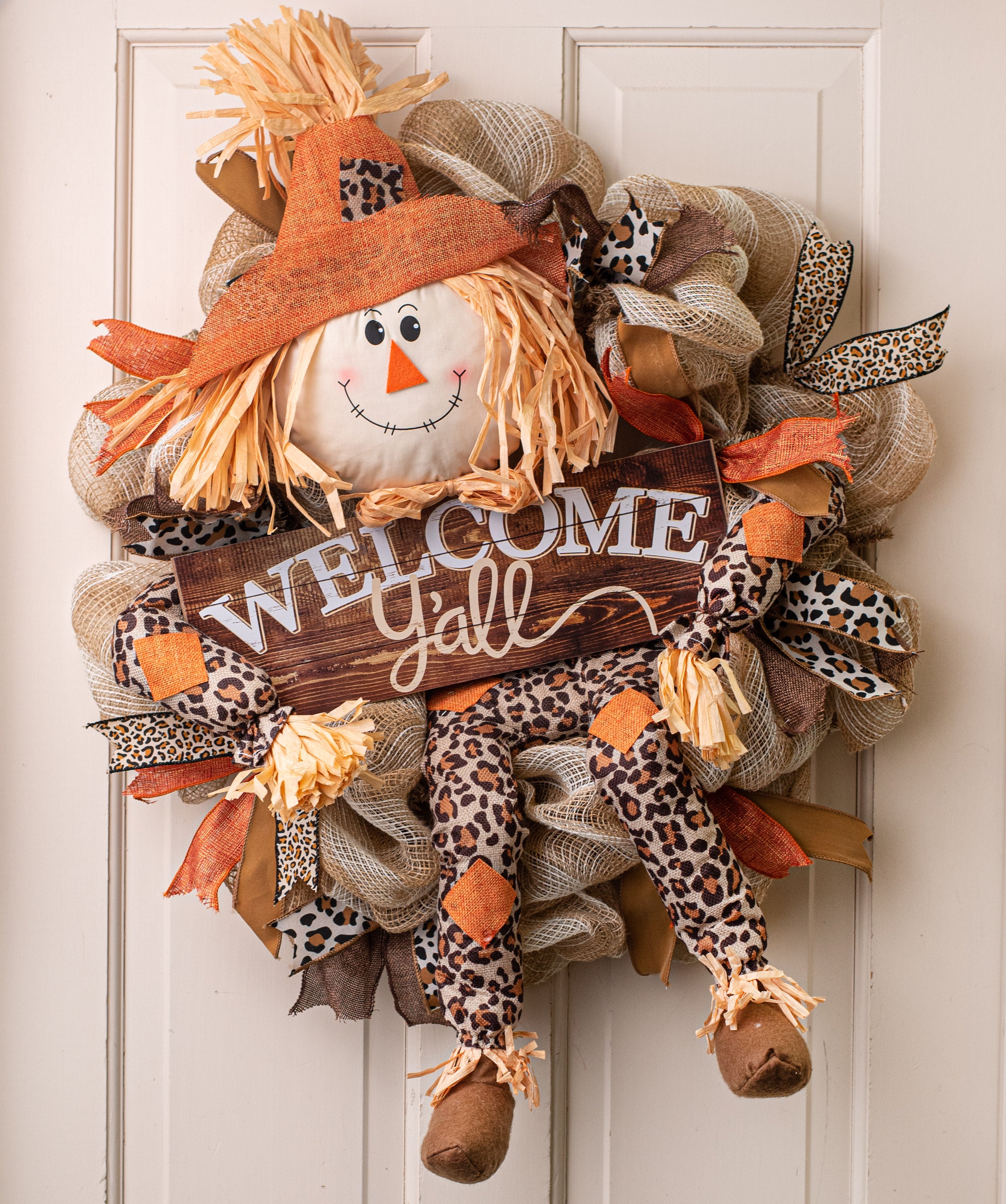 Scarecrow Wreath Accent: Orange Leopard (4 Piece) Lifestyle Photo