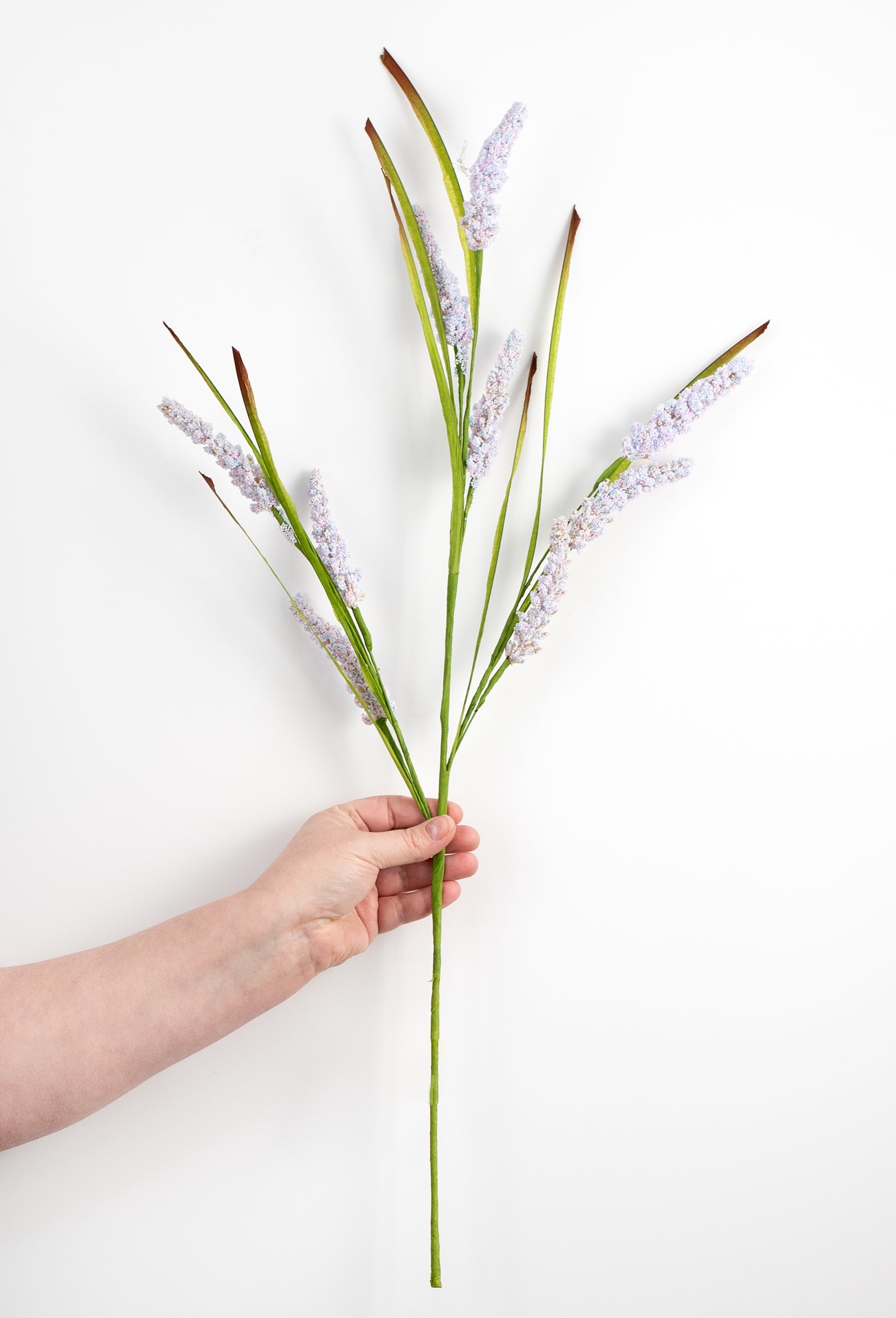 28" Seed Plume Stem: Light Pink, Blue, White detail photo 3