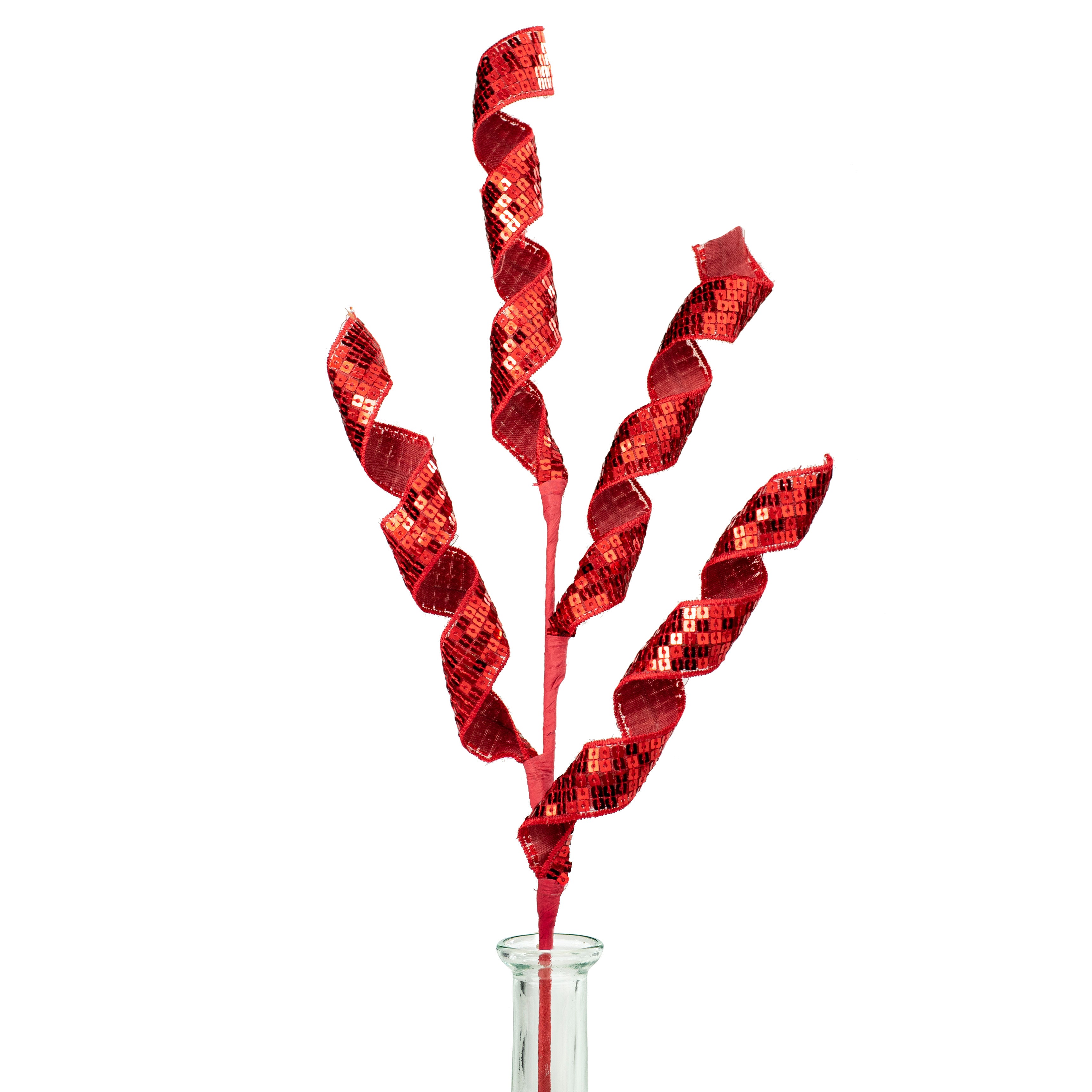 16" Sequin Curly Spray: Red Item Number: 84108RD