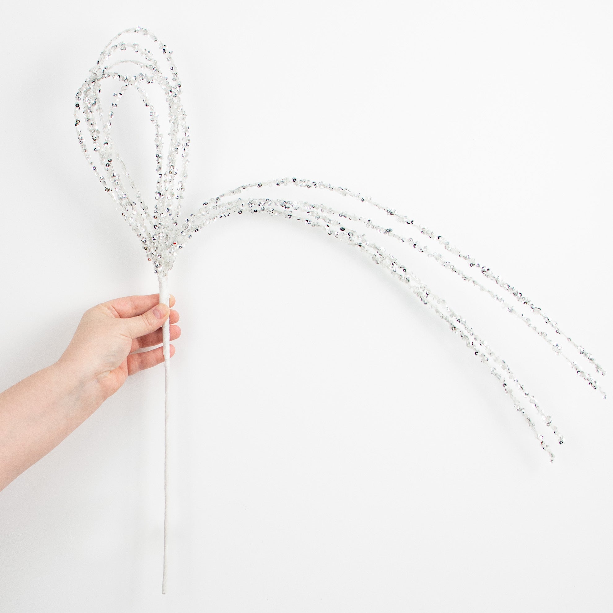 36" Sequin Loop Spray: Clear & Silver detail photo 3