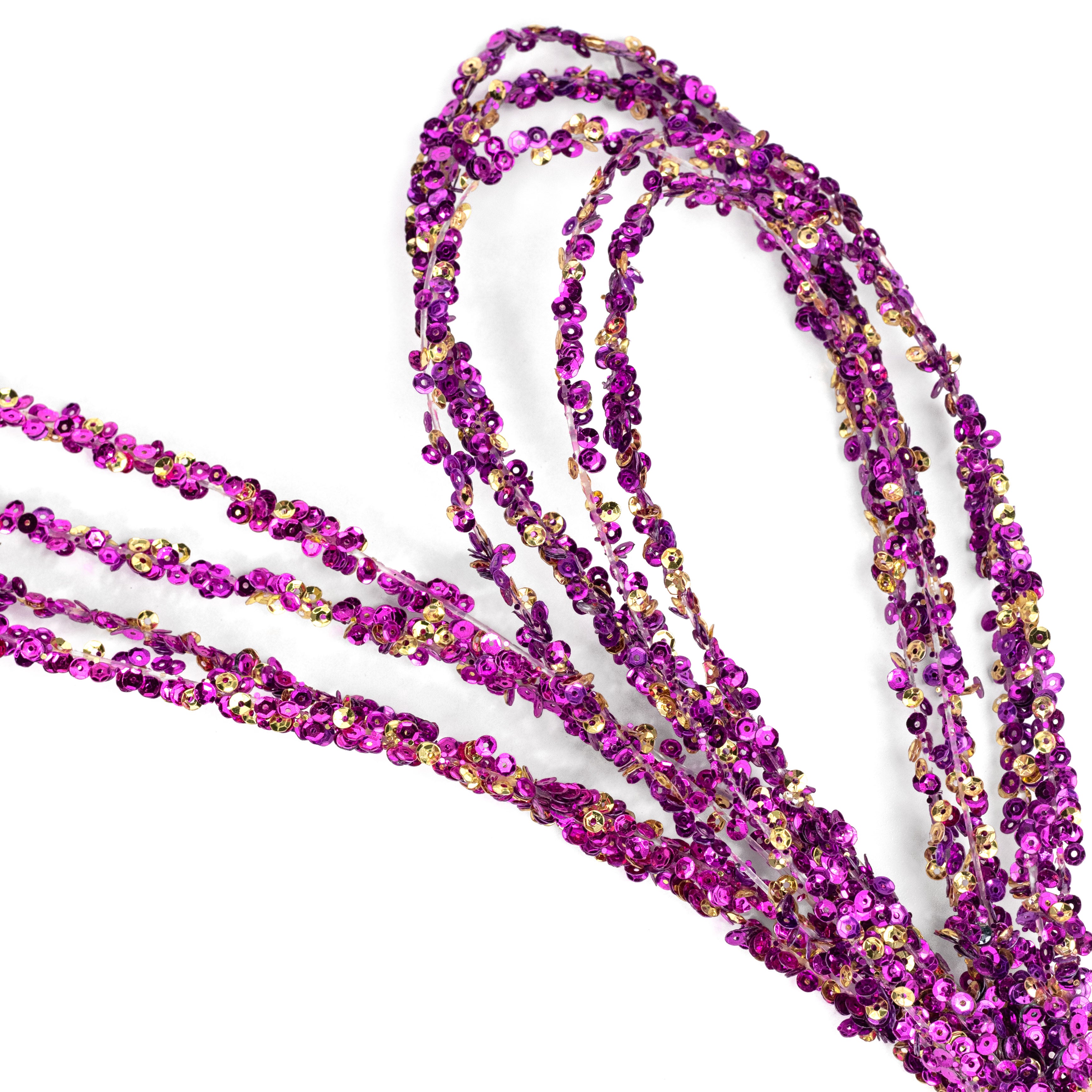 36" Sequin Loop Spray: Magenta Purple & Gold Item Number: 128505