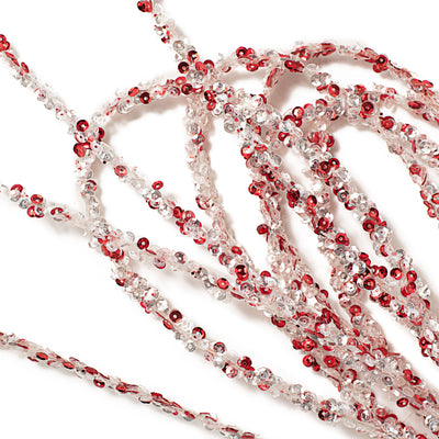 36" Sequin Loop Spray: Red & White Item Number: 280828