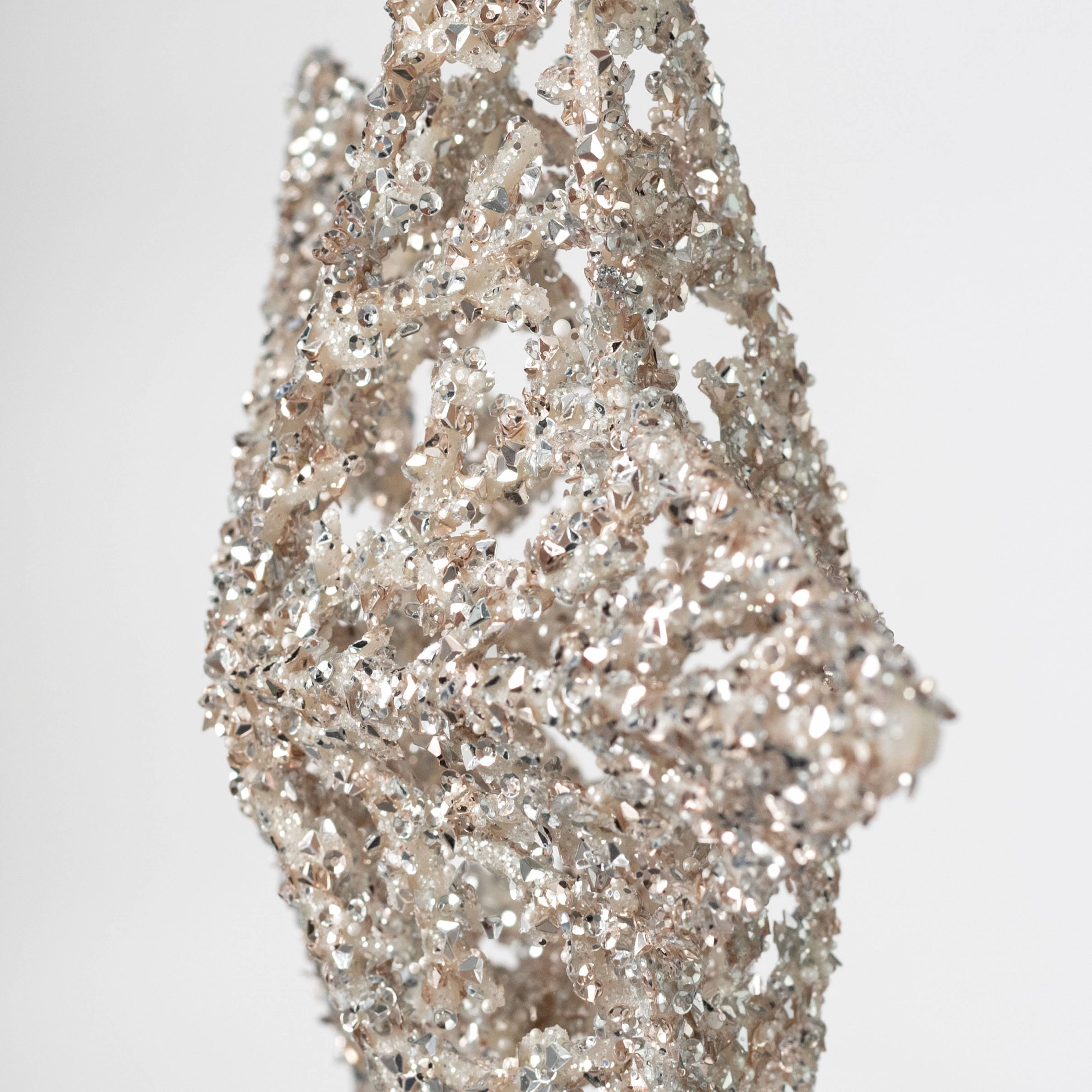 7" Sequined Star Ornament: Champagne Gold detail photo 3