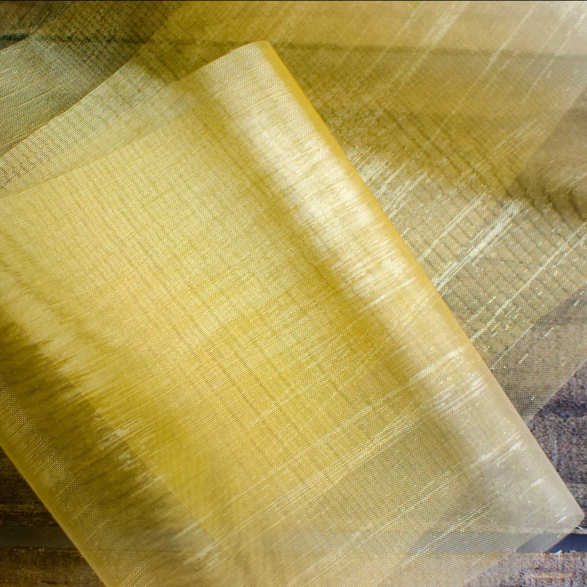6" Sheer Organza Ribbon: Gold (25 Yards) detail photo 3