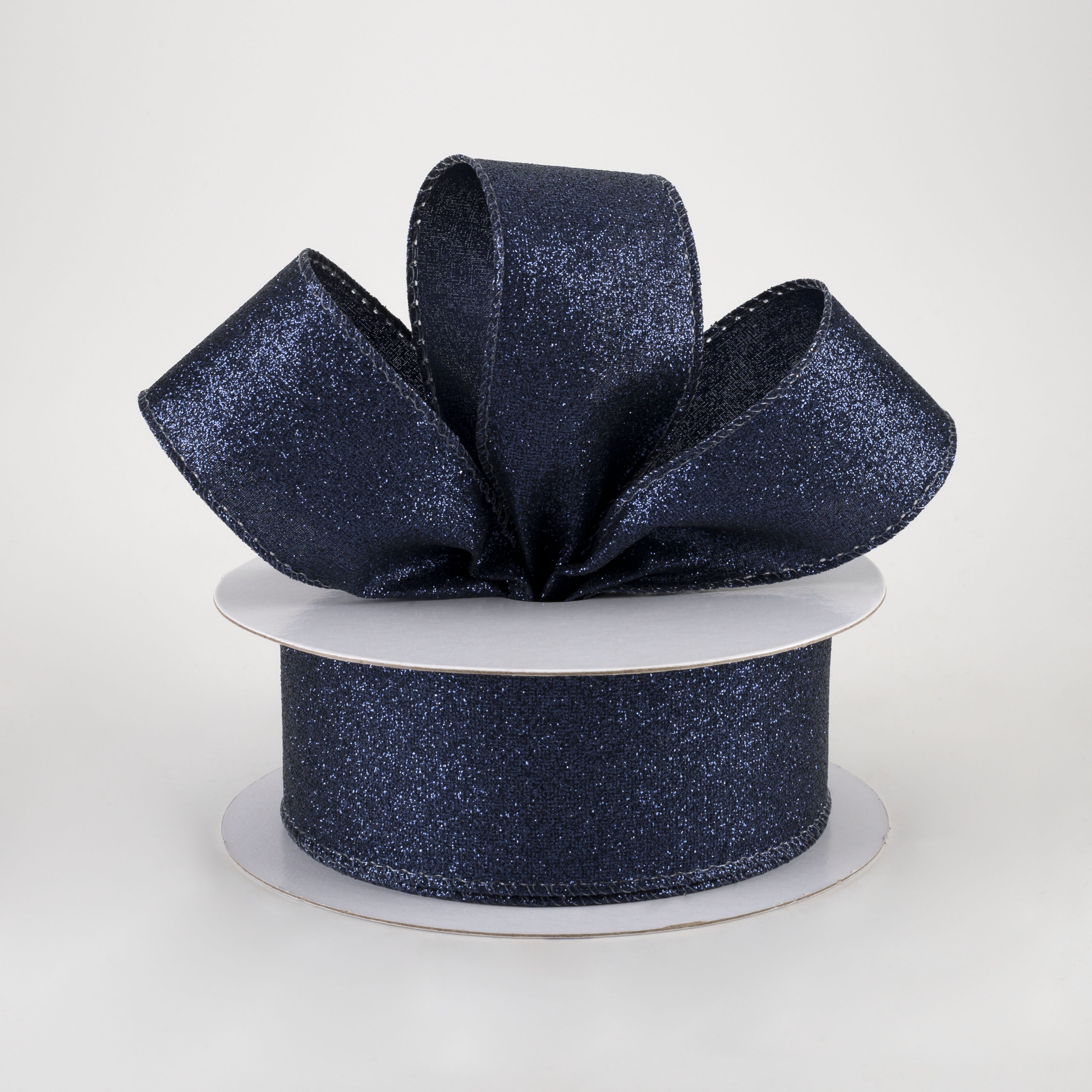 1.5" Shimmer Glitter Ribbon: Navy Blue (10 Yards) Lifestyle Photo