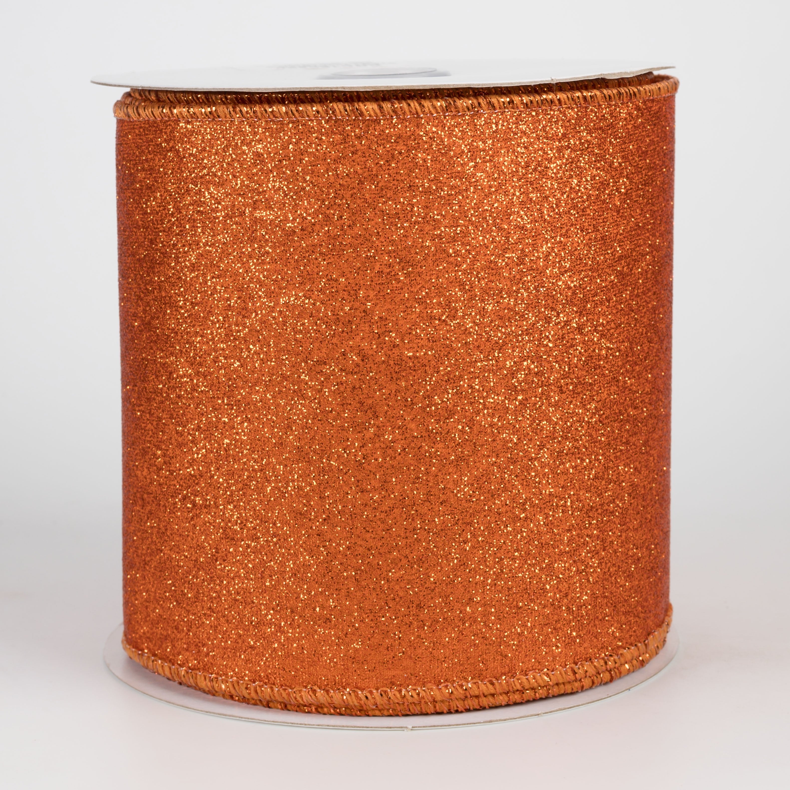 4" Shimmer Glitter Ribbon: Orange (10 Yards) Item Number: RGC159820